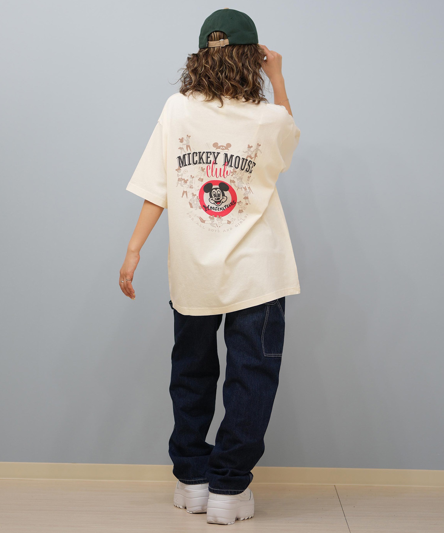 DISCUS ATHLETIC ディスカスアスレチック × Disney ディズニー コラボ 半袖 Tシャツ レディース ミッキーマウス 5287-5976(09OF-M)