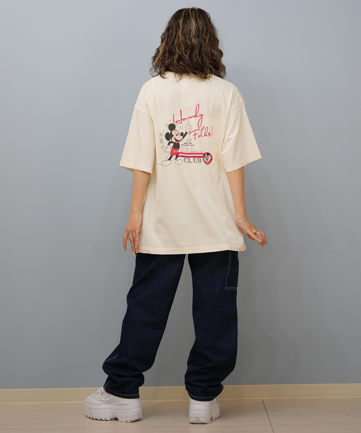 DISCUS ATHLETIC ディスカスアスレチック × Disney ディズニー コラボ 半袖 Tシャツ レディース ミッキーマウス 5287-5976(09OF-M)