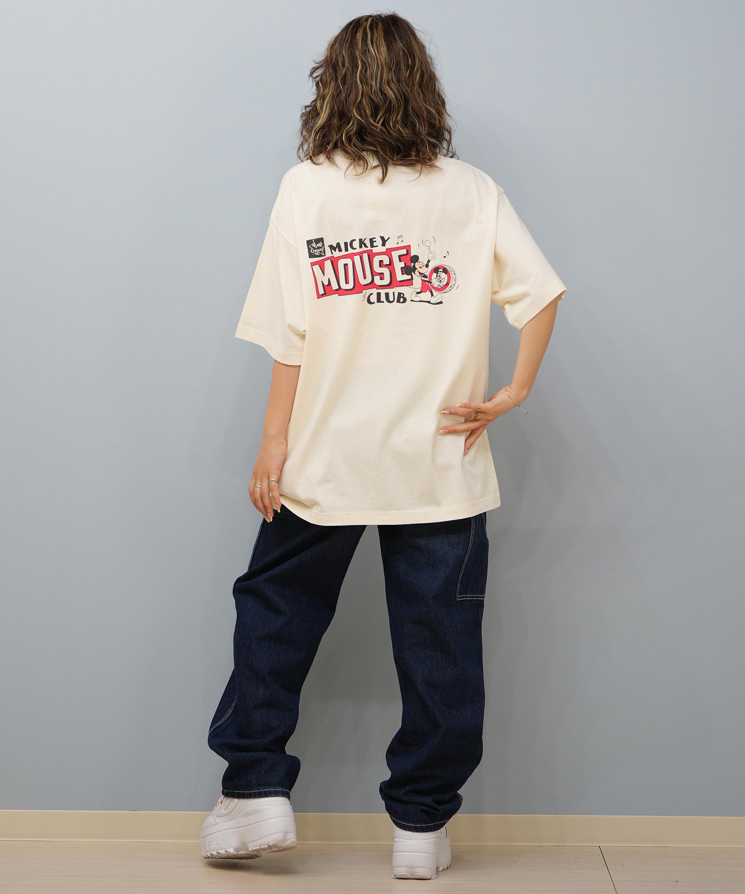 DISCUS ATHLETIC ディスカスアスレチック × Disney ディズニー コラボ 半袖 Tシャツ レディース ミッキーマウス 5287-5976(09OF-M)