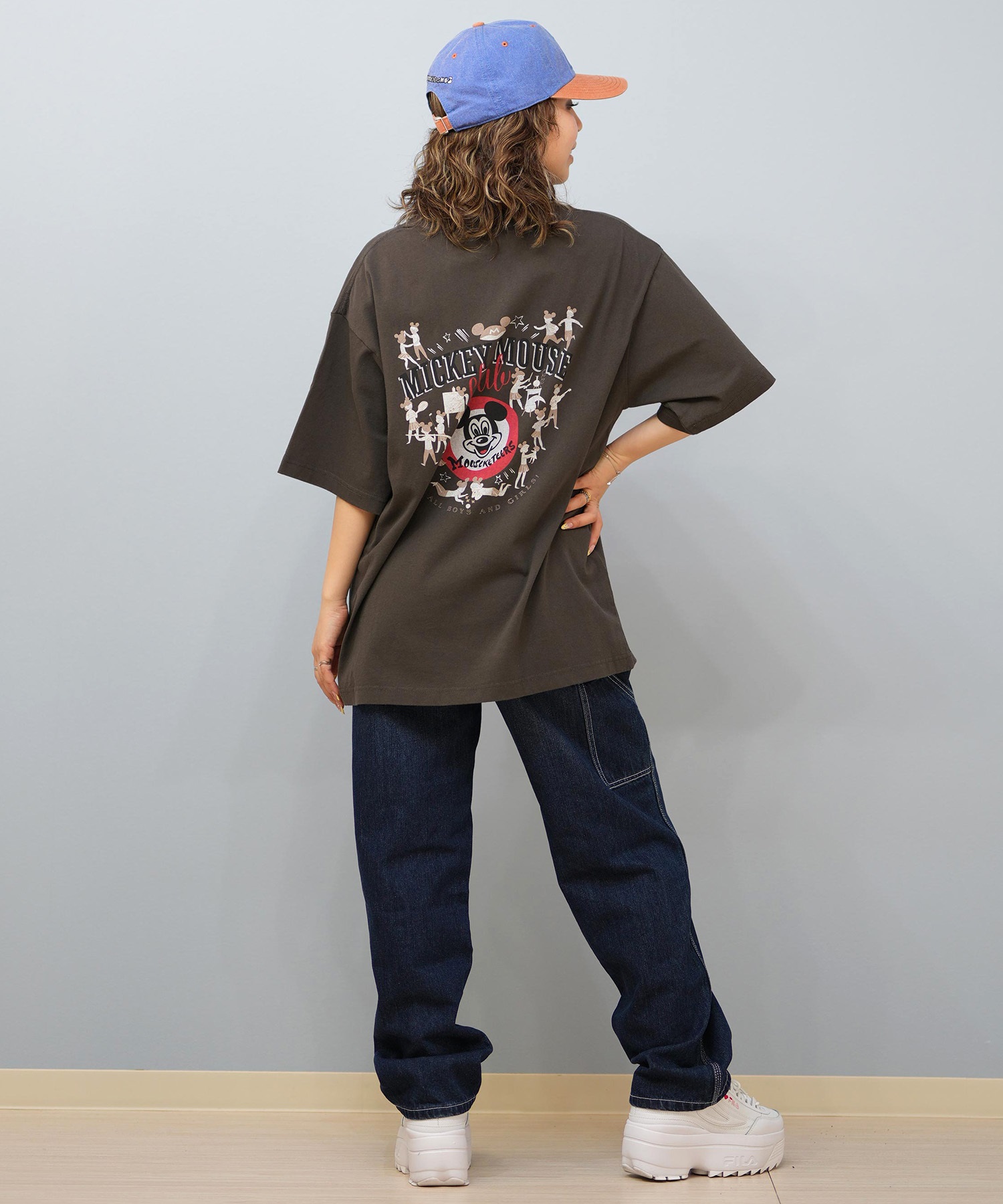 DISCUS ATHLETIC ディスカスアスレチック × Disney ディズニー コラボ 半袖 Tシャツ レディース ミッキーマウス 5287-5976(09OF-M)