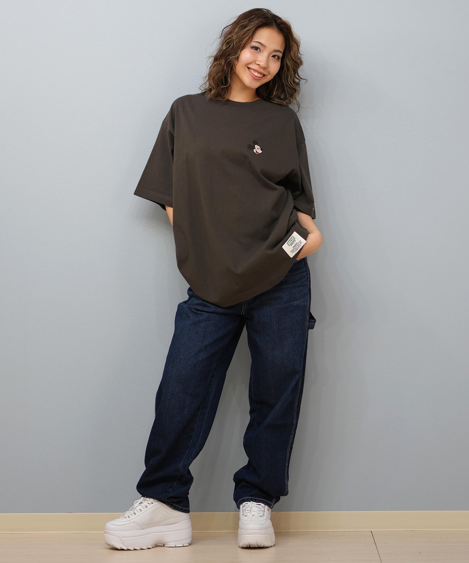 DISCUS ATHLETIC ディスカスアスレチック × Disney ディズニー コラボ 半袖 Tシャツ レディース ミッキーマウス 5287-5976(09OF-M)
