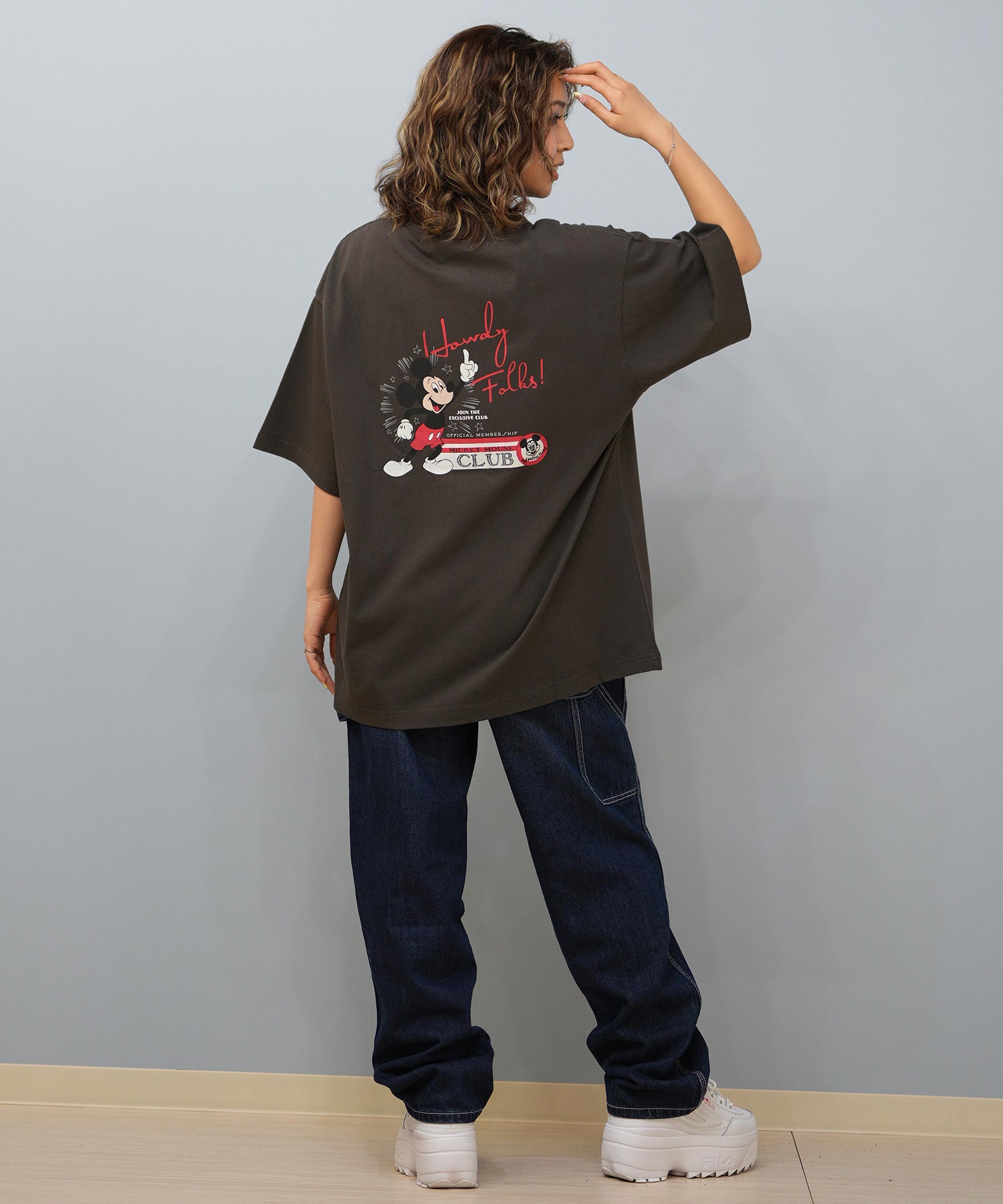 DISCUS ATHLETIC ディスカスアスレチック × Disney ディズニー コラボ 半袖 Tシャツ レディース ミッキーマウス 5287-5976(09OF-M)