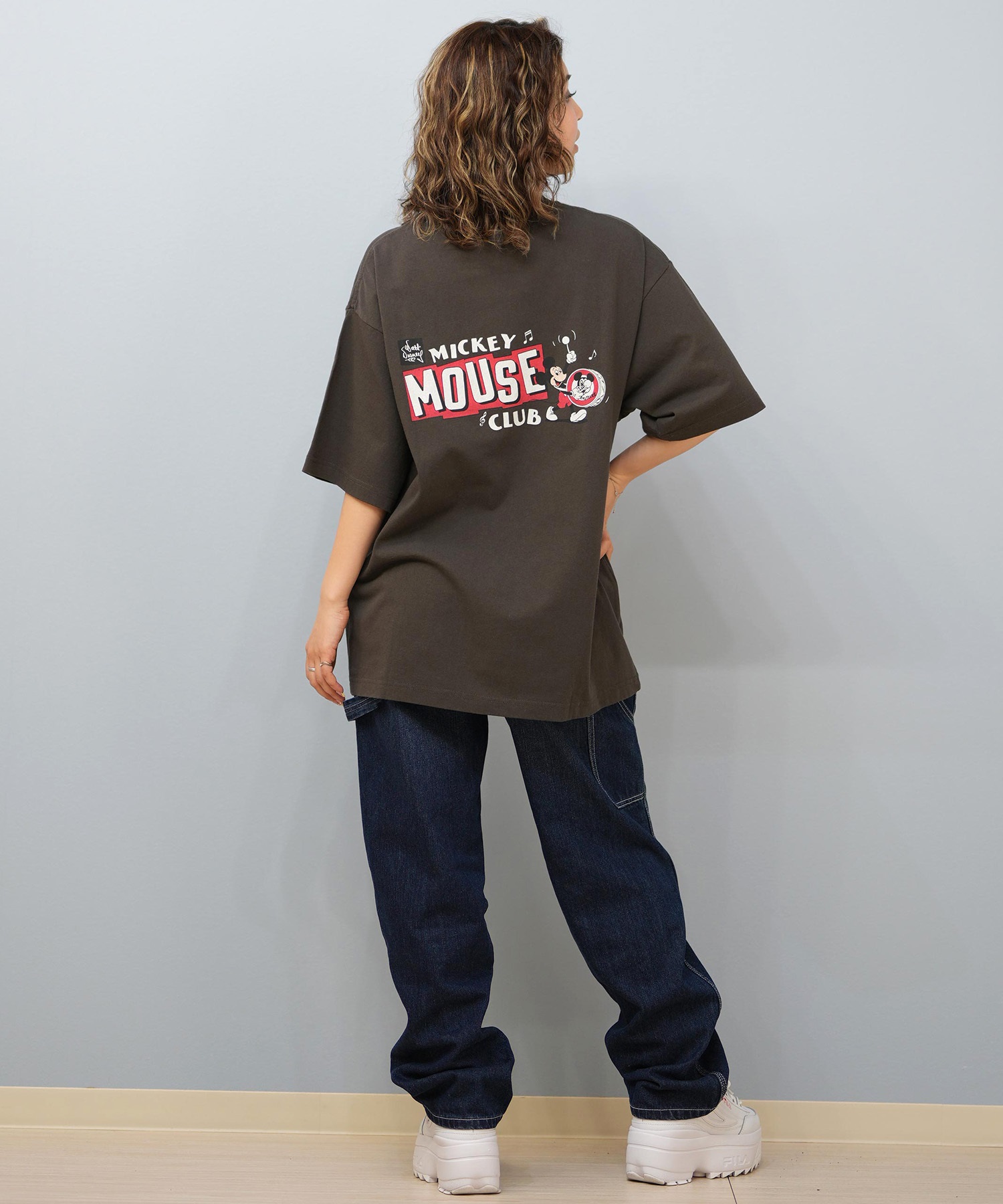 DISCUS ATHLETIC ディスカスアスレチック × Disney ディズニー コラボ 半袖 Tシャツ レディース ミッキーマウス 5287-5976(09OF-M)