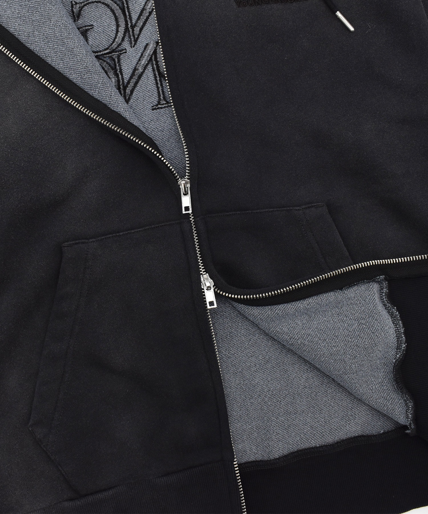 UMBRO アンブロ × Younger Song ヤンガーソング コラボ ジップアップ パーカー 裏毛 MD27-LHD03 ムラサキスポーツ限定(BLACK-M)