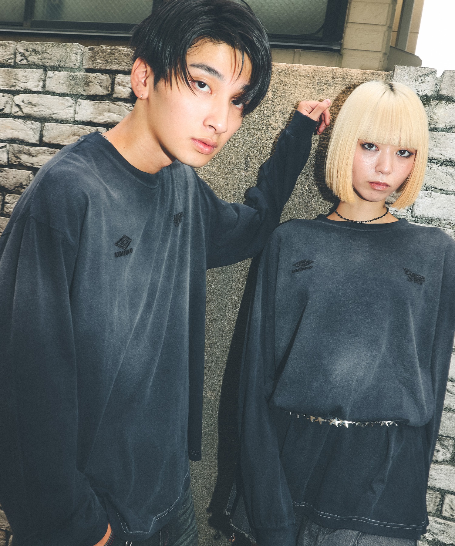UMBRO アンブロ × Younger Song ヤンガーソング コラボ 長袖 Tシャツ ロンT MD27-LST02A ムラサキスポーツ限定(BLACK-S)