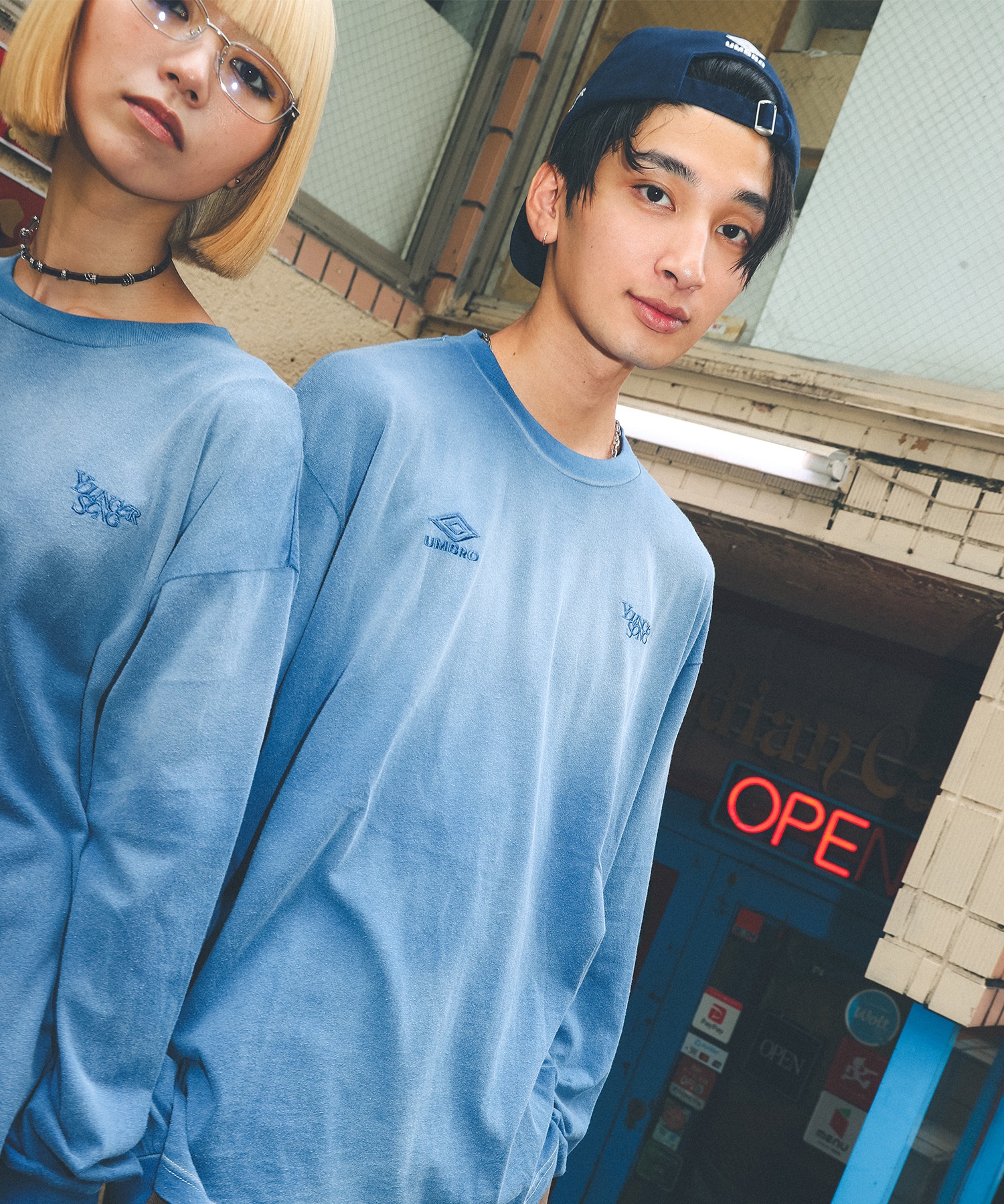 UMBRO アンブロ × Younger Song ヤンガーソング コラボ 長袖 Tシャツ ロンT MD27-LST02A ムラサキスポーツ限定(BLACK-S)