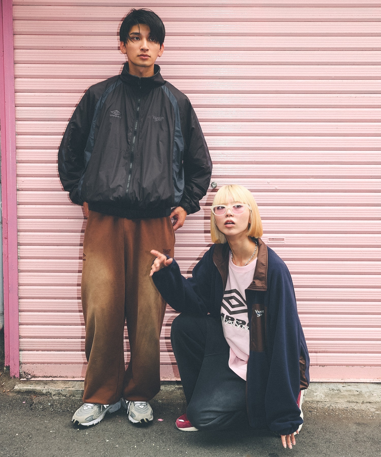 UMBRO アンブロ × Younger Song ヤンガーソング コラボ スウェットパンツ ロングパンツ MD27-LPT05 ムラサキスポーツ限定(BLACK-M)