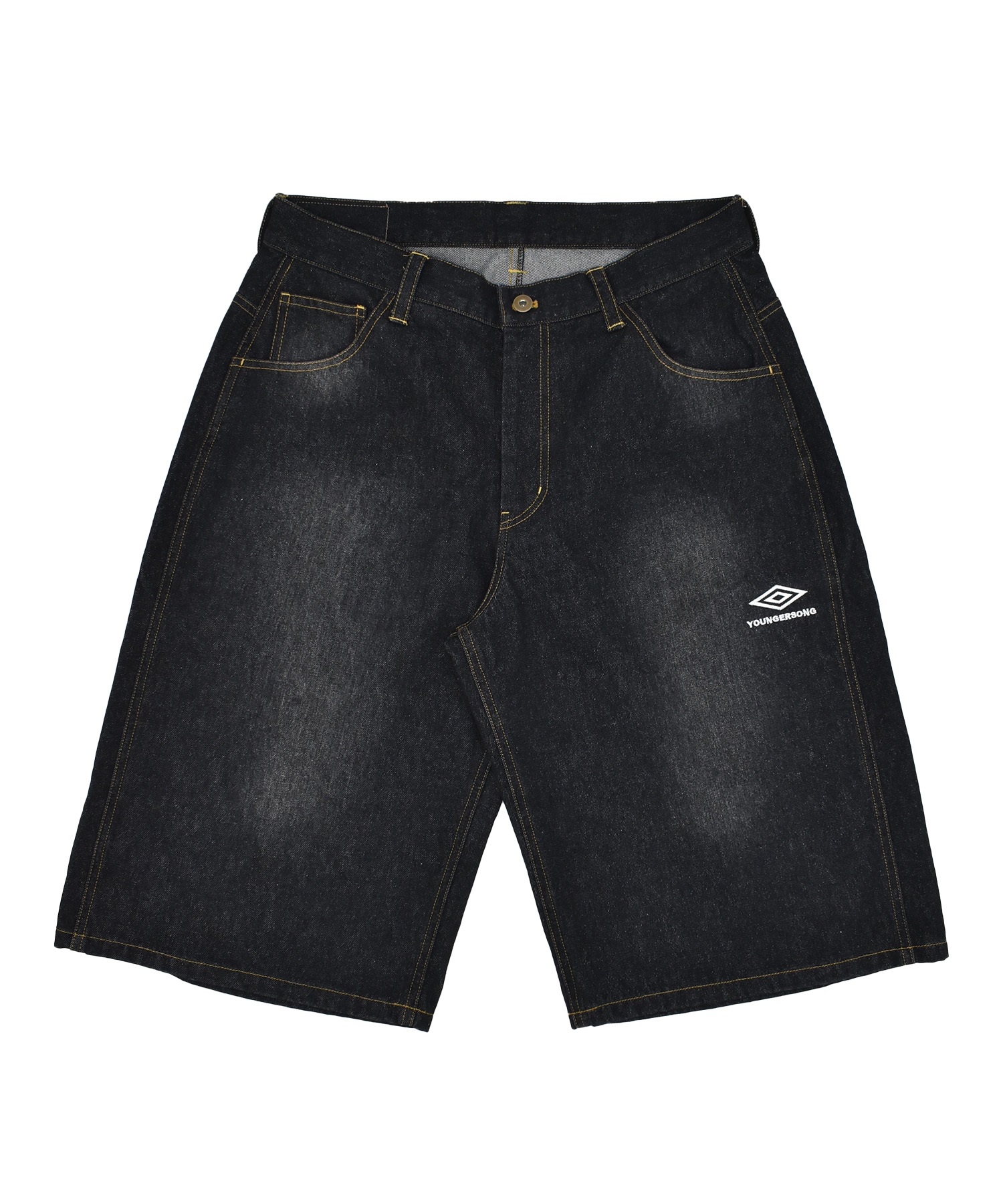 umbro younger song デニムハーフパンツ　黒 UMBRO アンブロ × Younger Song ヤンガーソング コラボ ハーフ