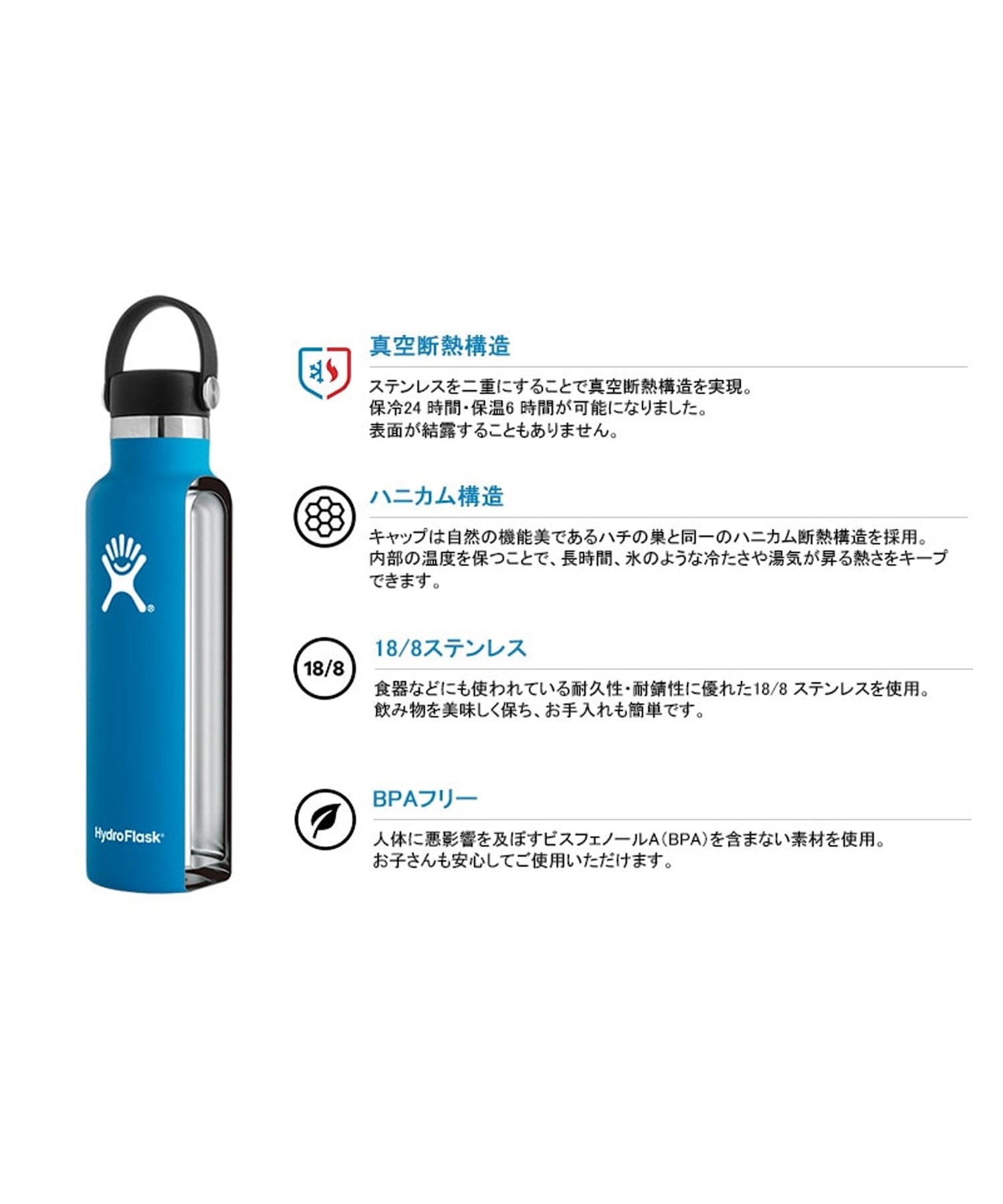新品　廃盤　ネイビー　Hydro Flask ステンレス製水筒 21oz HYDRO FLASK（ハイドロフラスク） Hydro Flask 21oz スタンダード