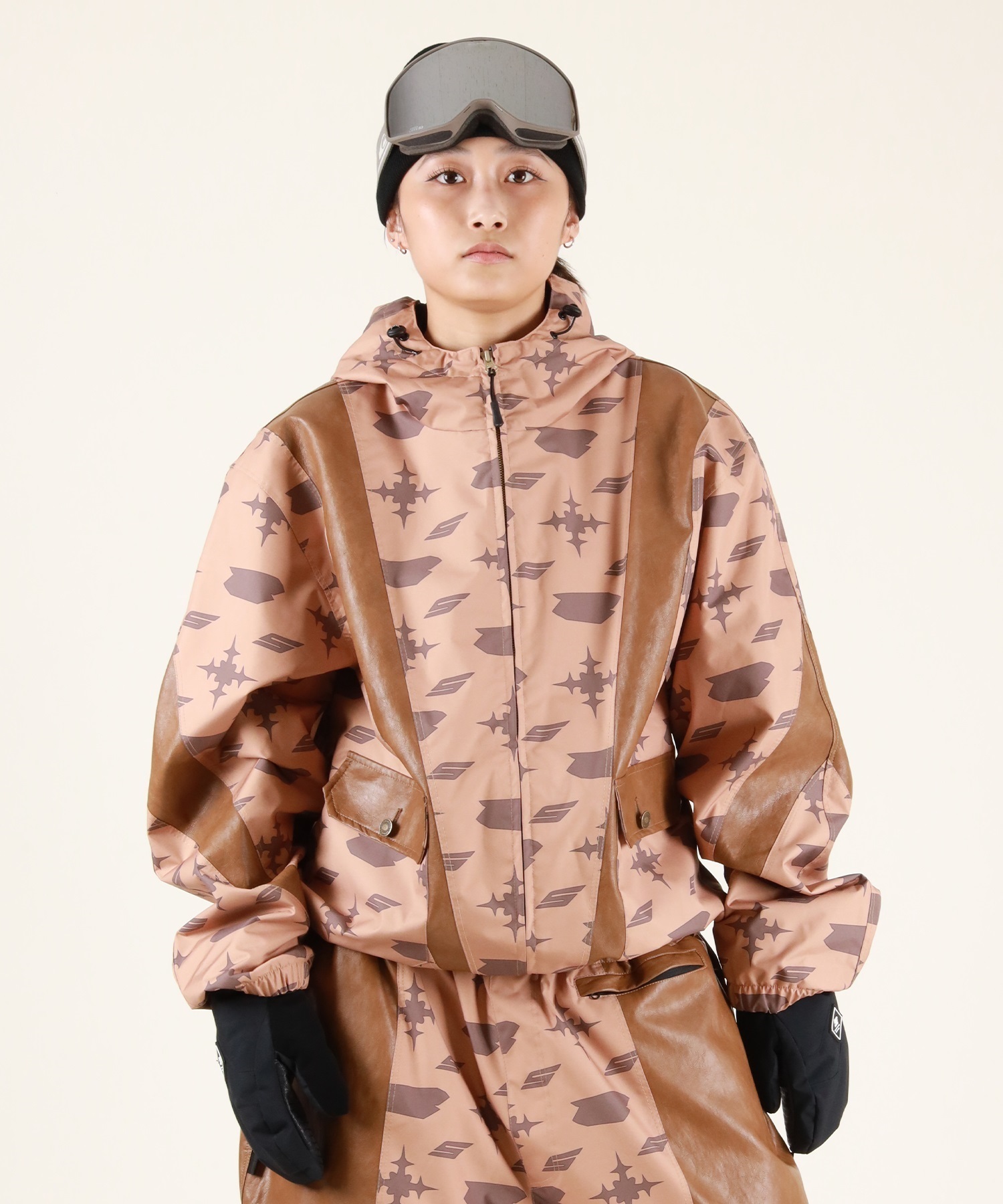BSRABBIT ビーエスラビット JS CUT PANEL HOODED JACKET スノーボード