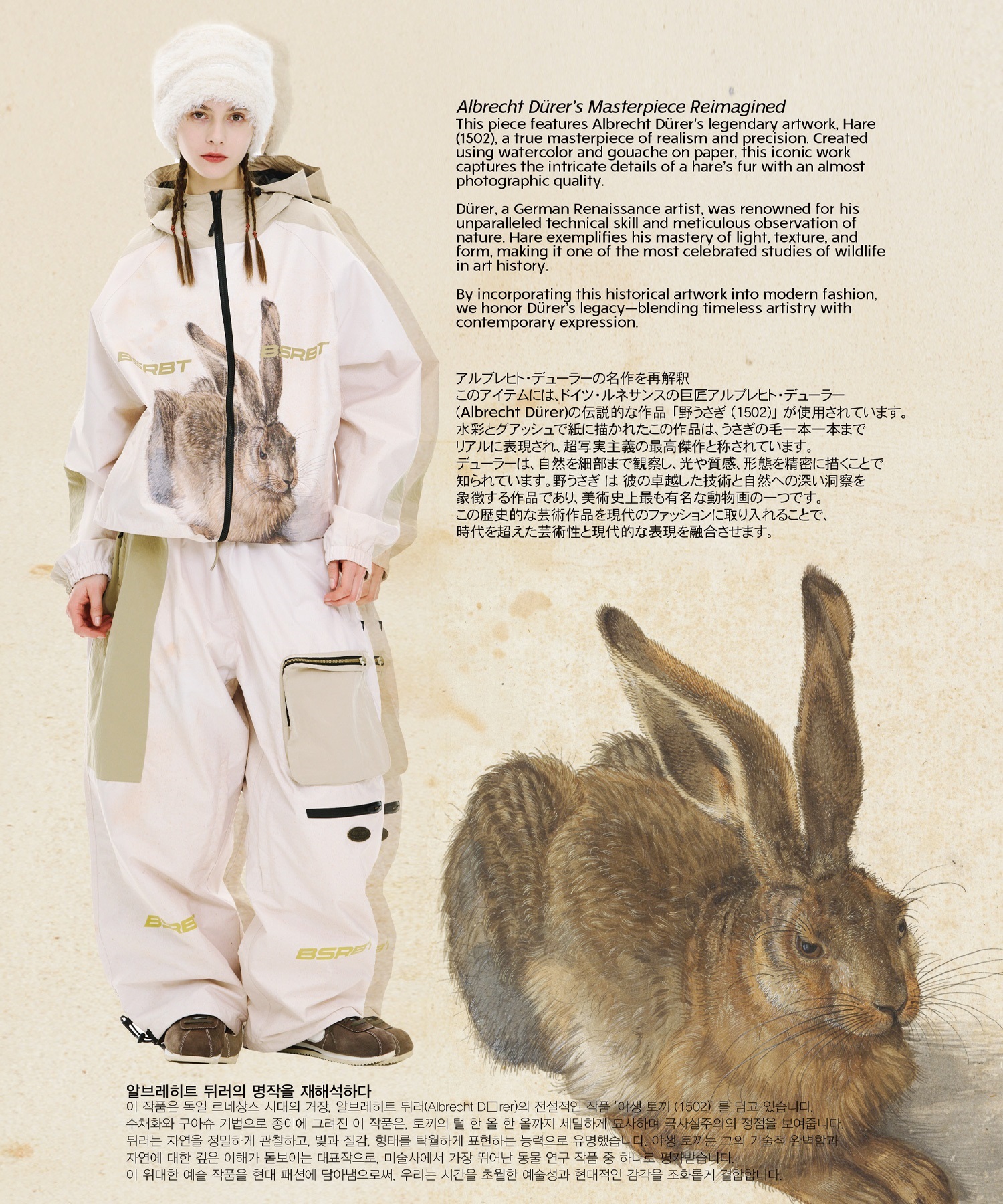 BSRabbit スノーボードパンツ うさぎ総柄 レディース BSRABBIT ビーエスラビット 3DZIP POCKET SUPERWIDE PT スノーボード