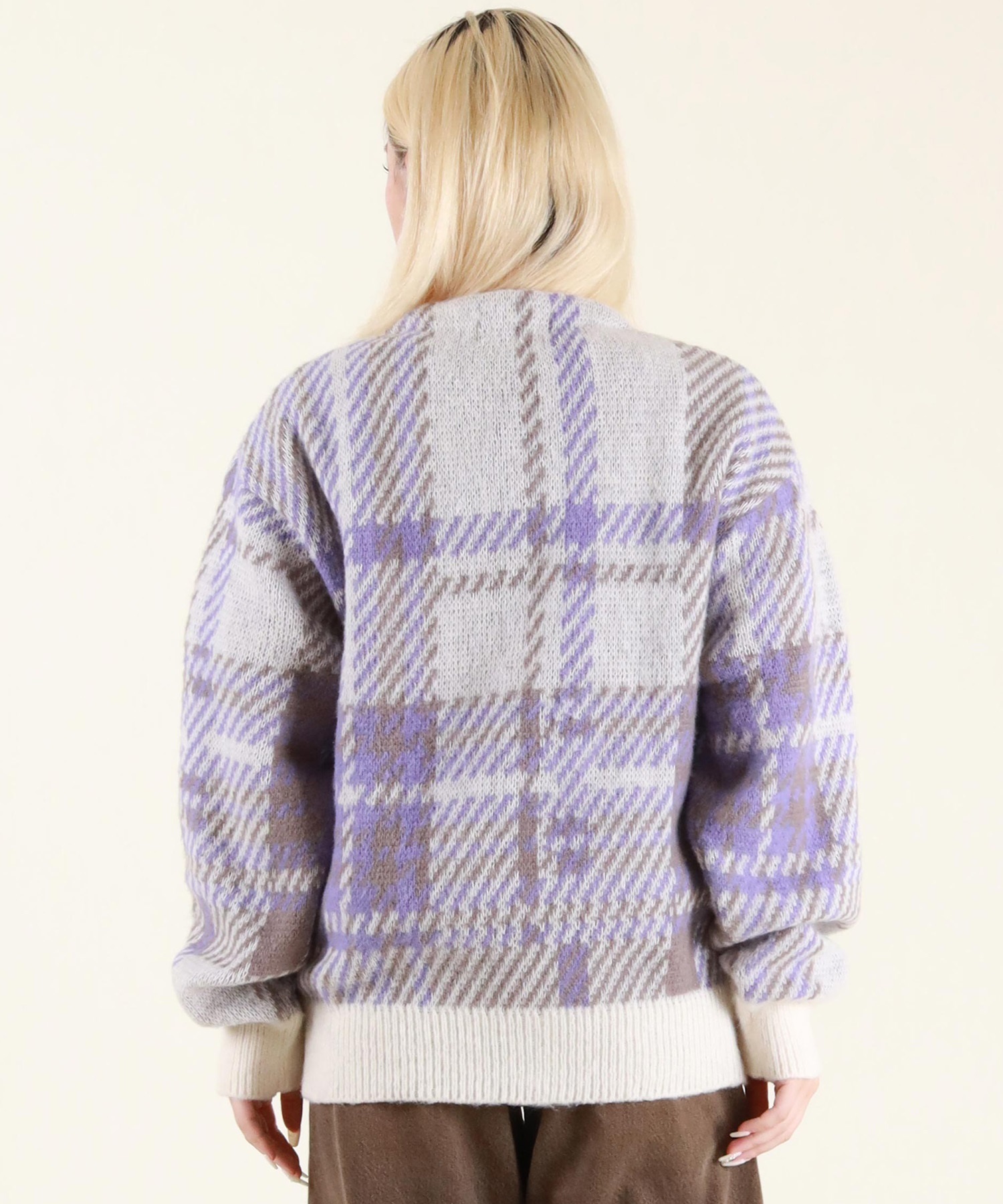 BEVERY HILLS P.C ビバリーヒルズポロクラブ ニット セーター カーディガン レディース チェック 5487-6751(15BR-M)