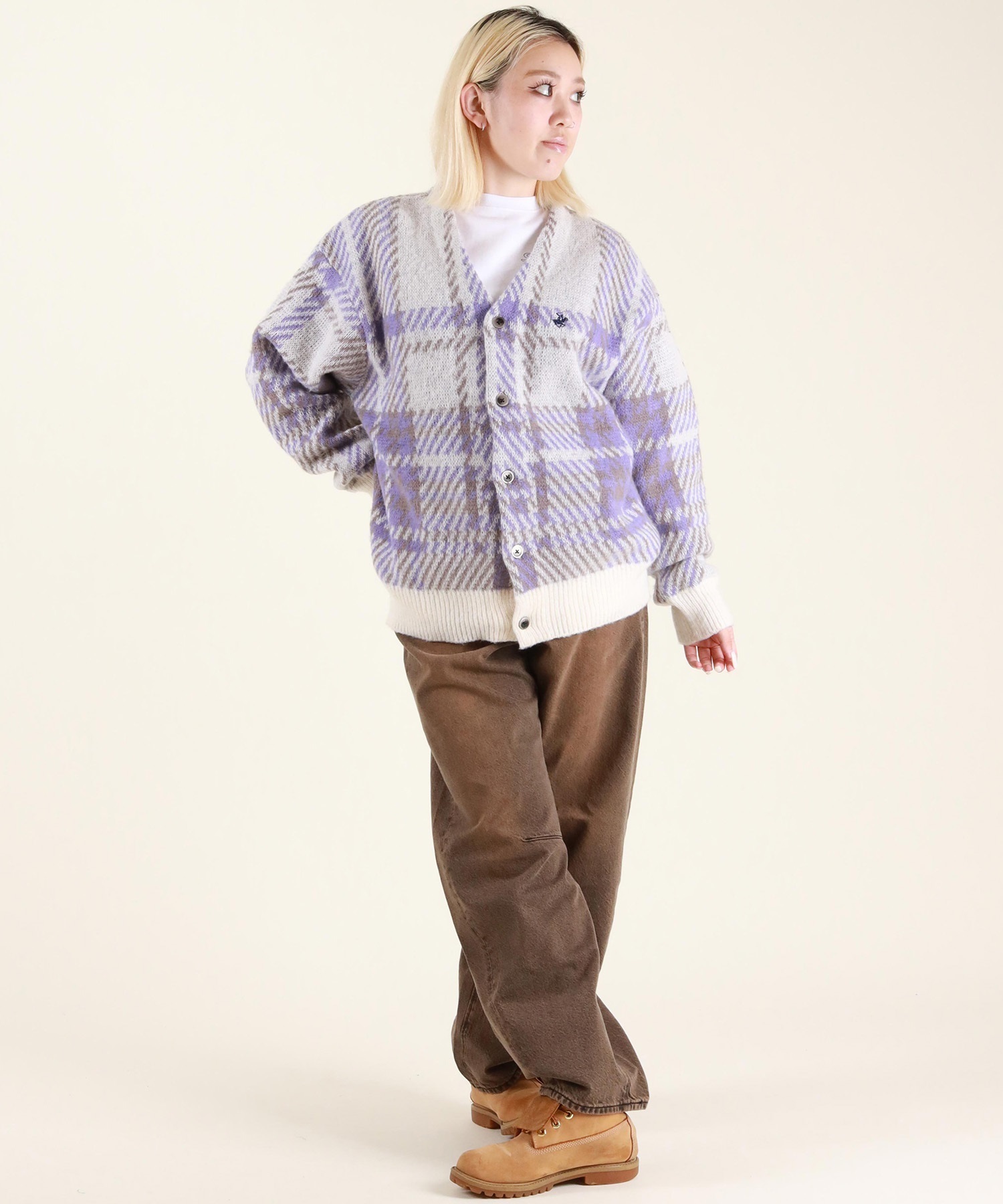 BEVERY HILLS P.C ビバリーヒルズポロクラブ ニット セーター カーディガン レディース チェック 5487-6751(15BR-M)