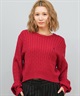 BEVERY HILLS P.C ビバリーヒルズポロクラブ ニット セーター レディース クロップド丈 ショート丈 ケーブル編み 5487-6752(01RD-M)