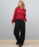 BEVERY HILLS P.C ビバリーヒルズポロクラブ ニット セーター レディース クロップド丈 ショート丈 ケーブル編み 5487-6752(01RD-M)