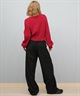 BEVERY HILLS P.C ビバリーヒルズポロクラブ ニット セーター レディース クロップド丈 ショート丈 ケーブル編み 5487-6752(01RD-M)
