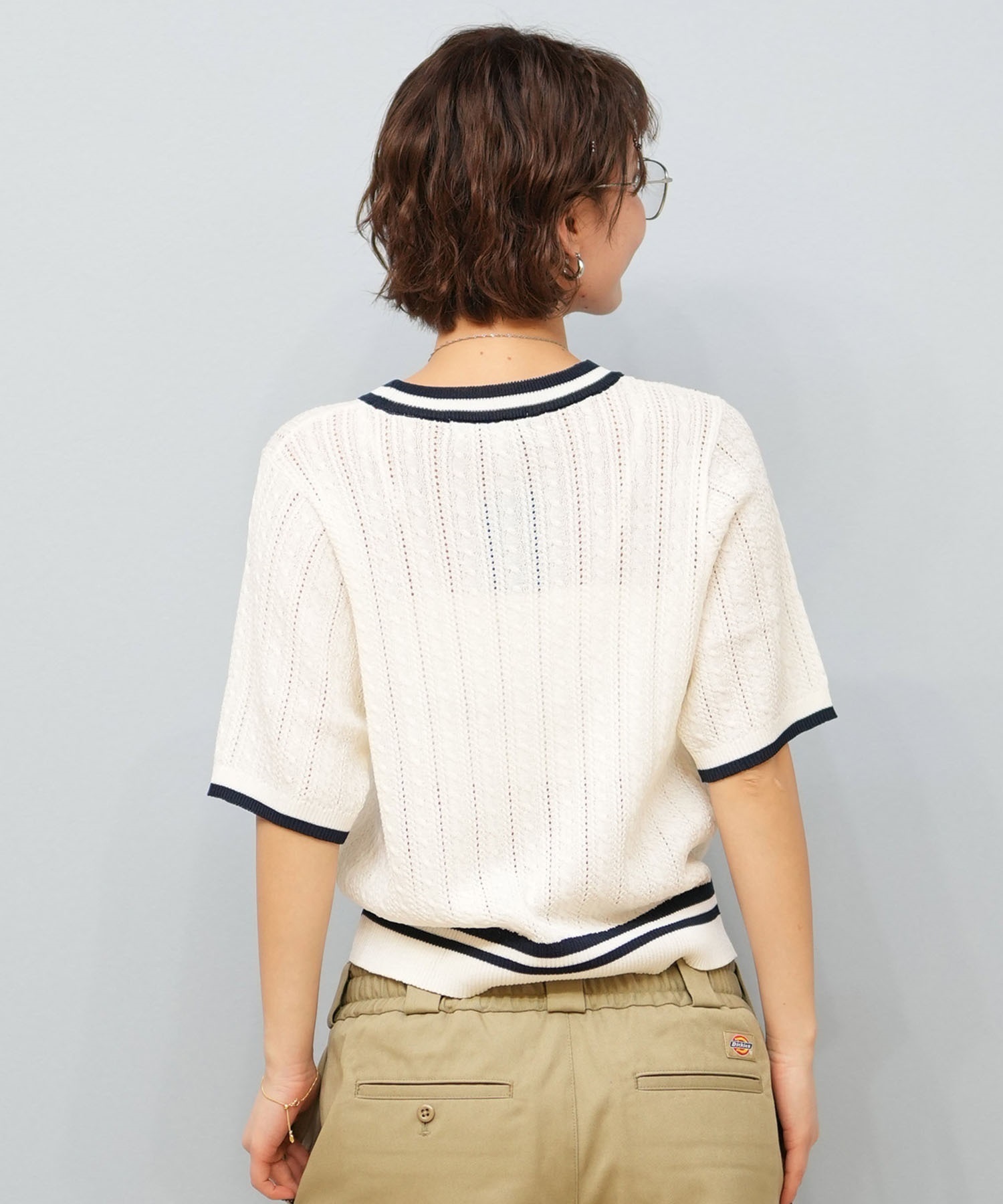BEVERY HILLS P.C ビバリーヒルズポロクラブ 半袖 Tシャツ レディース ケーブルニットTシャツ 5287-5750(09OF-M)