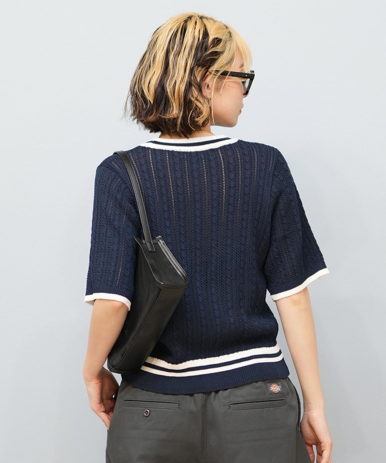 BEVERY HILLS P.C ビバリーヒルズポロクラブ 半袖 Tシャツ レディース ケーブルニットTシャツ 5287-5750(09OF-M)