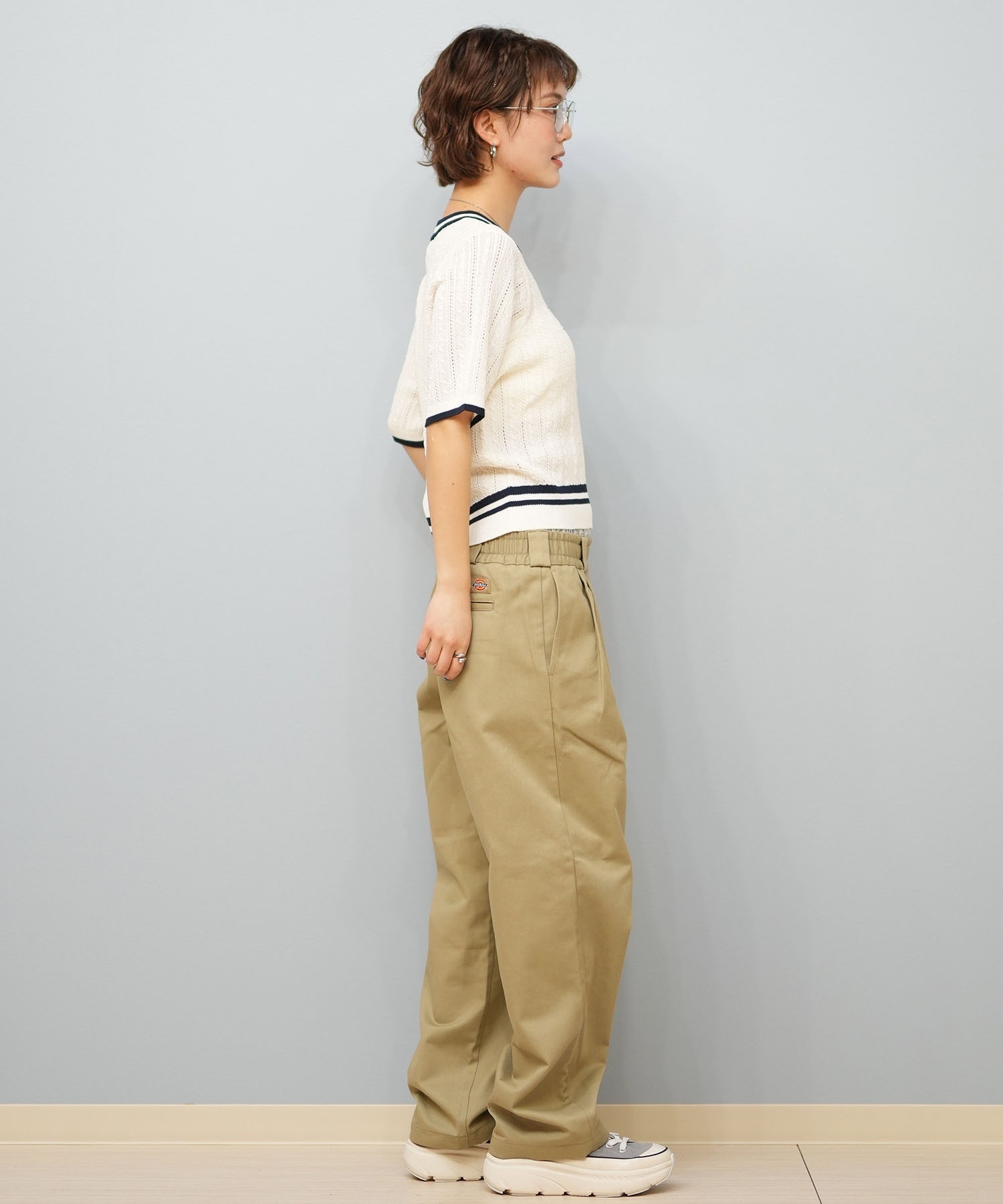 BEVERY HILLS P.C ビバリーヒルズポロクラブ 半袖 Tシャツ レディース ケーブルニットTシャツ 5287-5750(09OF-M)
