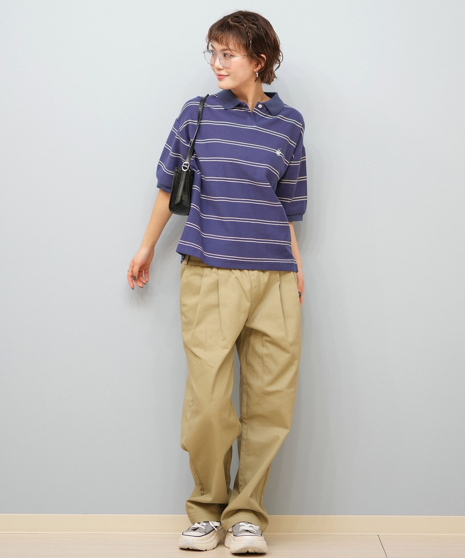 BEVERY HILLS P.C ビバリーヒルズポロクラブ 半袖 ポロシャツ レディース ワンポイント ボーダー 5287-5752(09OF-M)