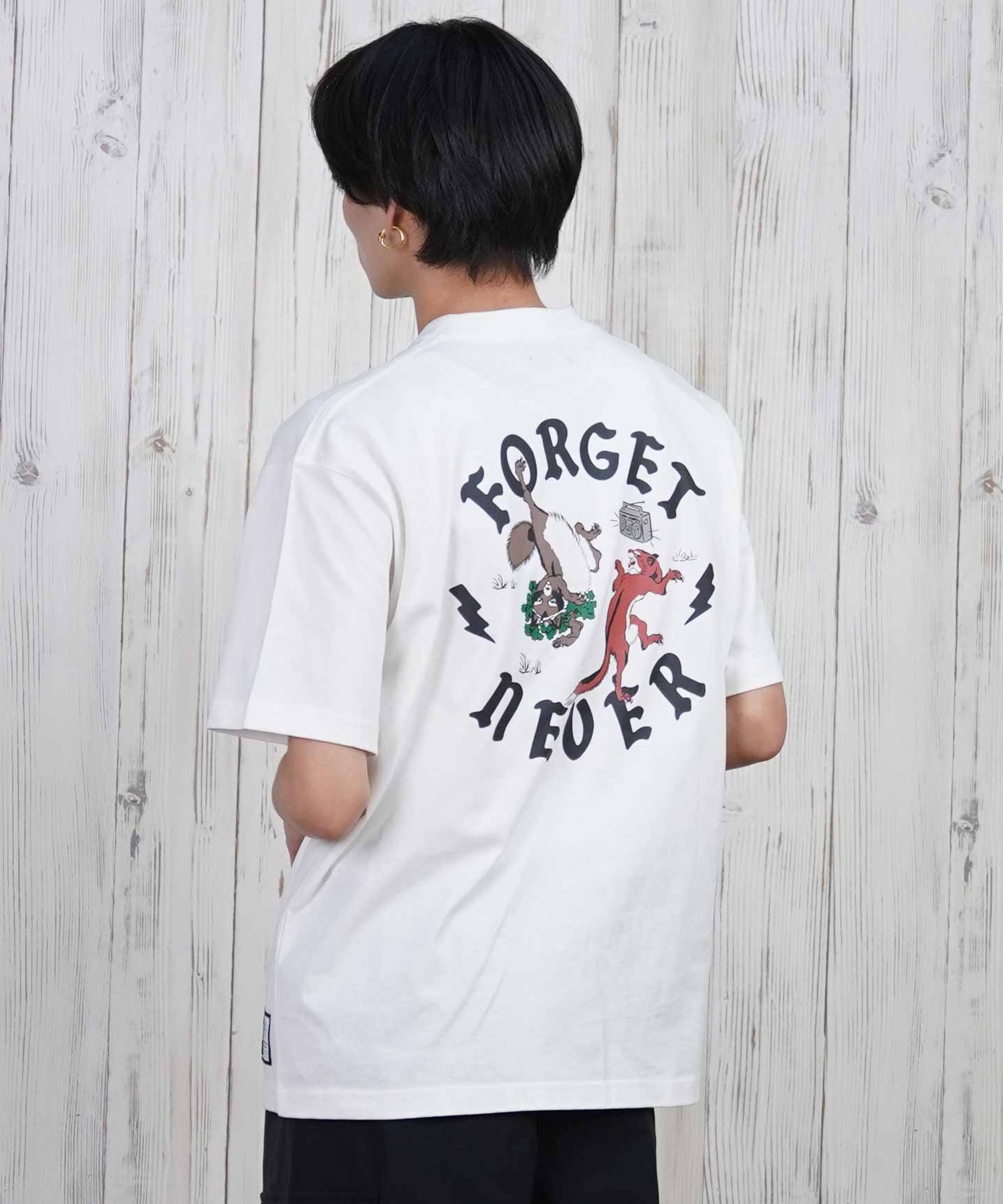 FORGET NEVER フォーゲットネバー 半袖 Tシャツ メンズ バックプリント