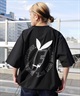 FORGET NEVER フォーゲットネバー 半袖 Tシャツ メンズ バックプリント オーバーサイズ 252OO1ST633FN ムラサキスポーツ限定(BLK-M)