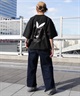 FORGET NEVER フォーゲットネバー 半袖 Tシャツ メンズ バックプリント オーバーサイズ 252OO1ST633FN ムラサキスポーツ限定(BLK-M)