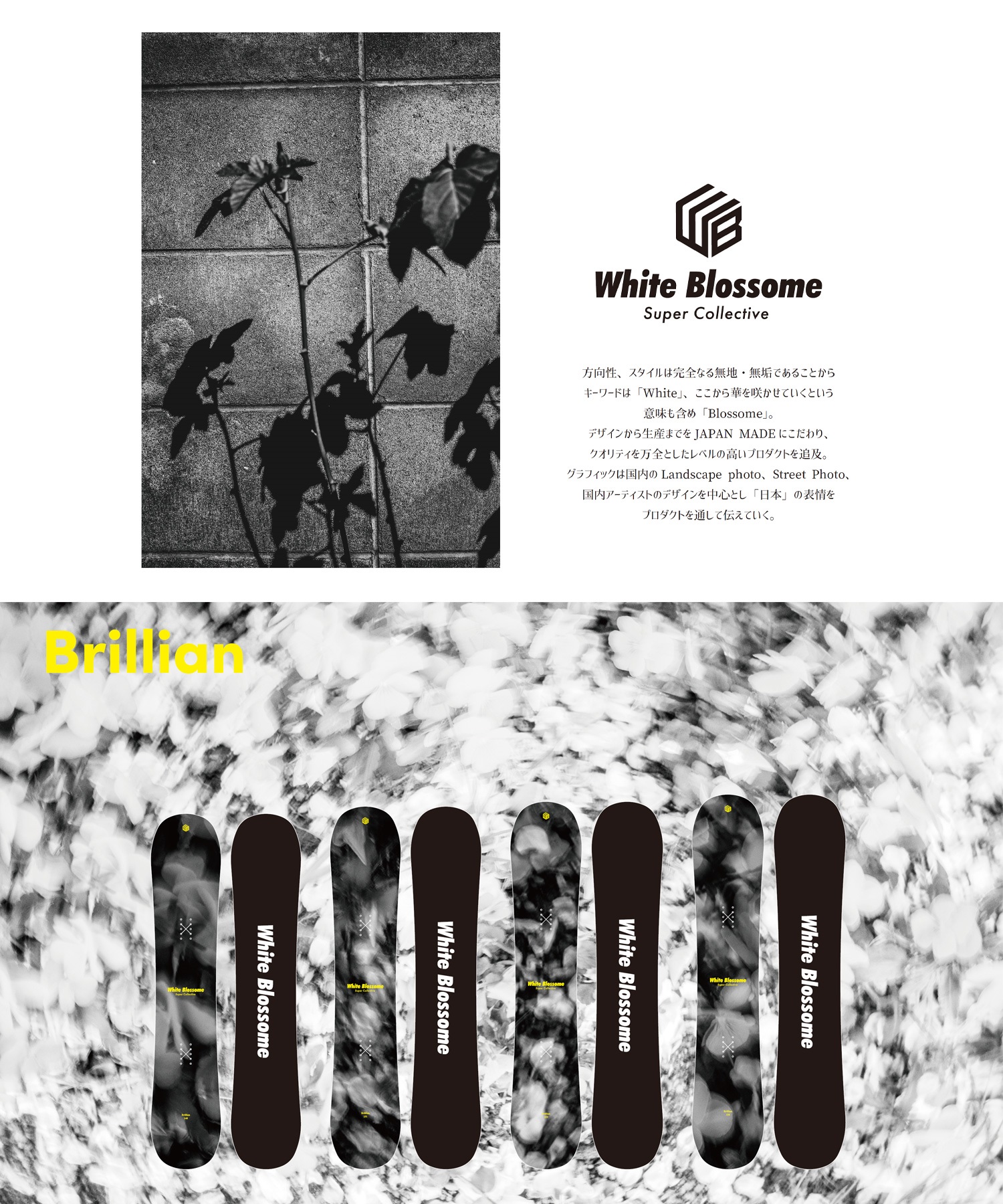 White Blossome ホワイトブロッサム Brillian スノーボード 板 メンズ