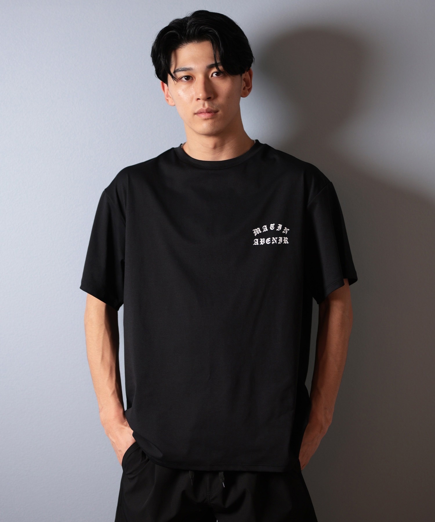 MATIN AVENIR マタンアヴニール 水着 ラッシュガード 半袖 Tシャツ メンズ 水陸両用 MA250005 ムラサキスポーツ限定(BK-M)