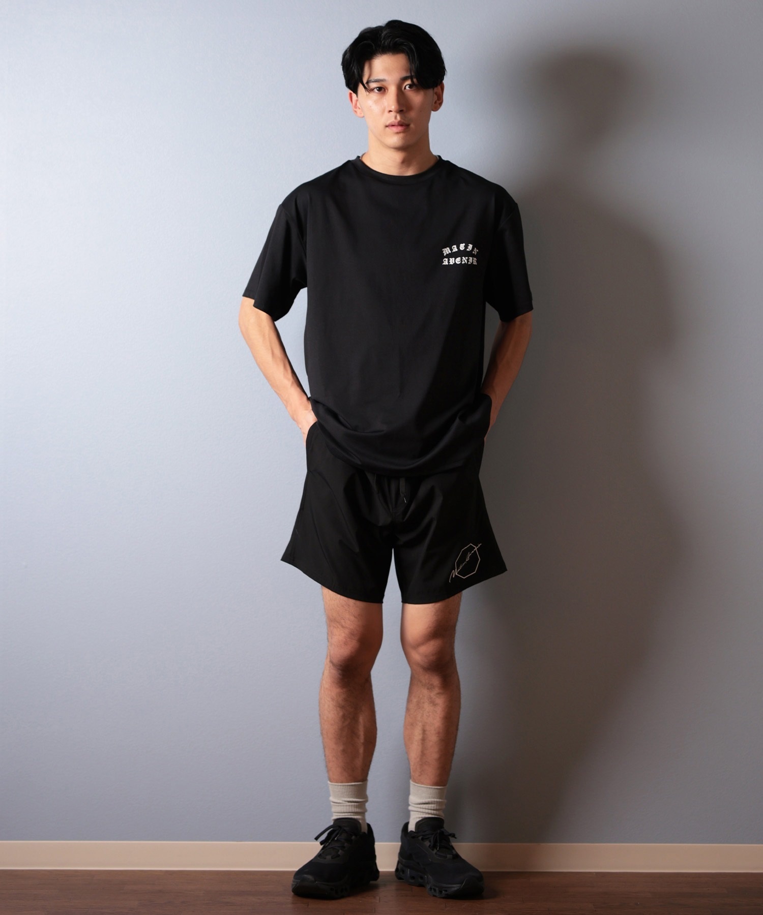MATIN AVENIR マタンアヴニール 水着 ラッシュガード 半袖 Tシャツ メンズ 水陸両用 MA250005 ムラサキスポーツ限定(BK-M)