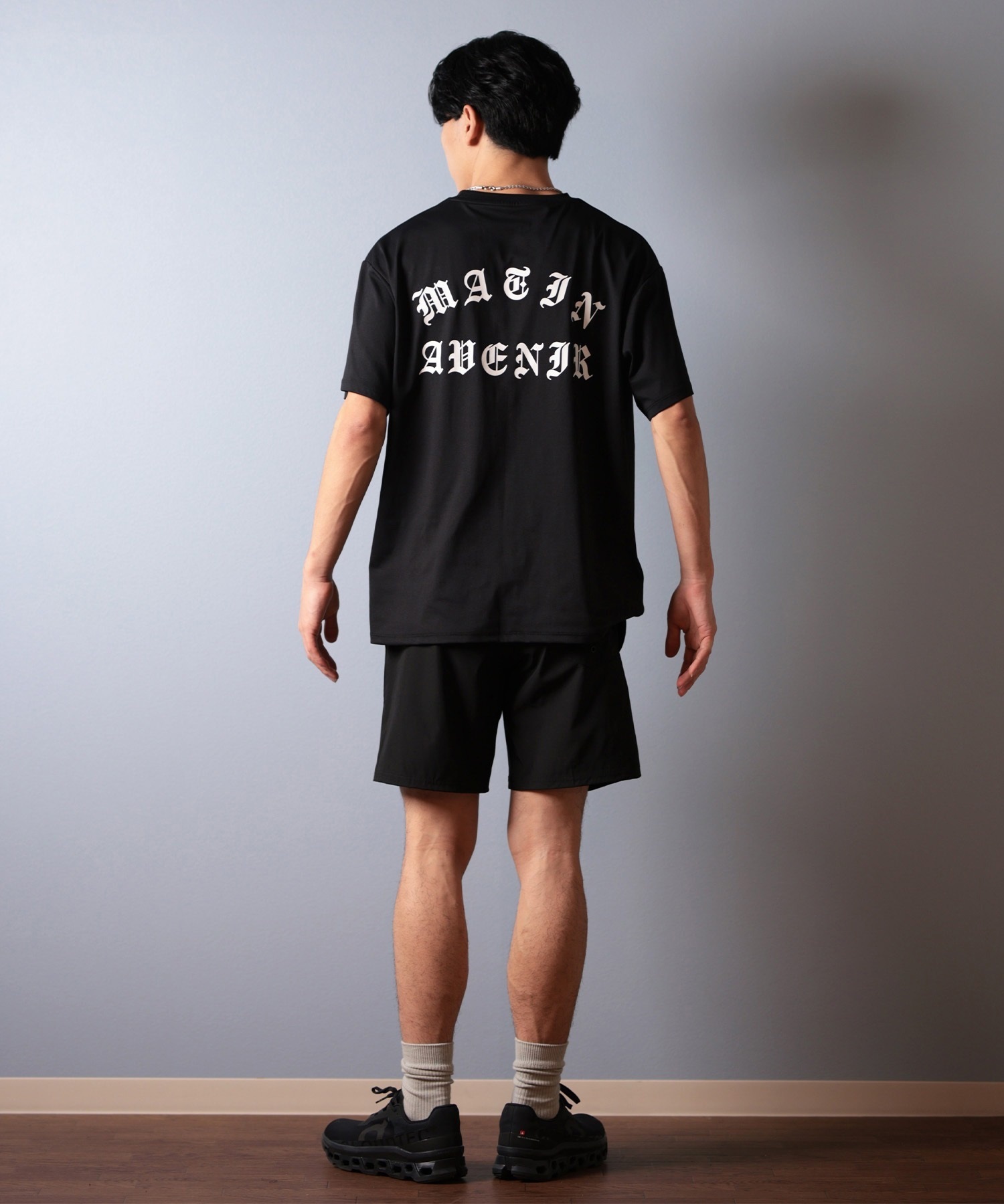 MATIN AVENIR マタンアヴニール 水着 ラッシュガード 半袖 Tシャツ メンズ 水陸両用 MA250005 ムラサキスポーツ限定(BK-M)