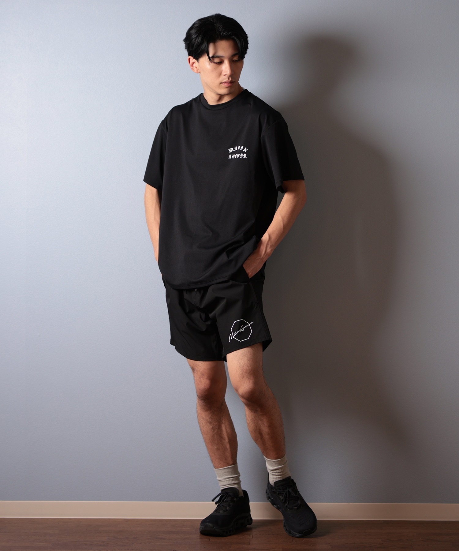 MATIN AVENIR マタンアヴニール 水着 ラッシュガード 半袖 Tシャツ メンズ 水陸両用 MA250005 ムラサキスポーツ限定(BK-M)