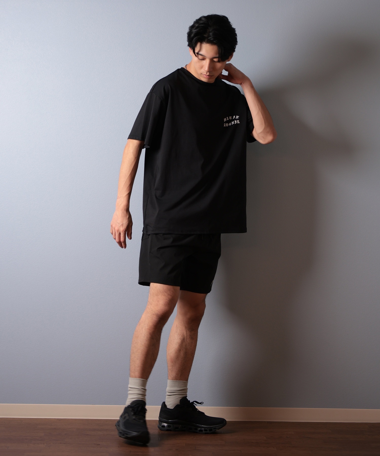 MATIN AVENIR マタンアヴニール 水着 ラッシュガード 半袖 Tシャツ メンズ 水陸両用 MA250005 ムラサキスポーツ限定(BK-M)