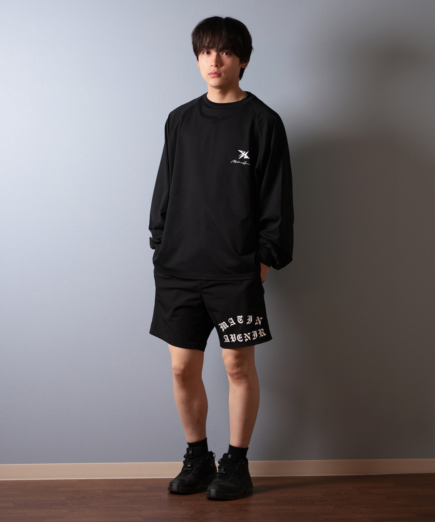 MATIN AVENIR マタンアヴニール 水着 ラッシュガード 長袖 Tシャツ ロンT メンズ 水陸両用 MA25010 ムラサキスポーツ限定(BK-M)