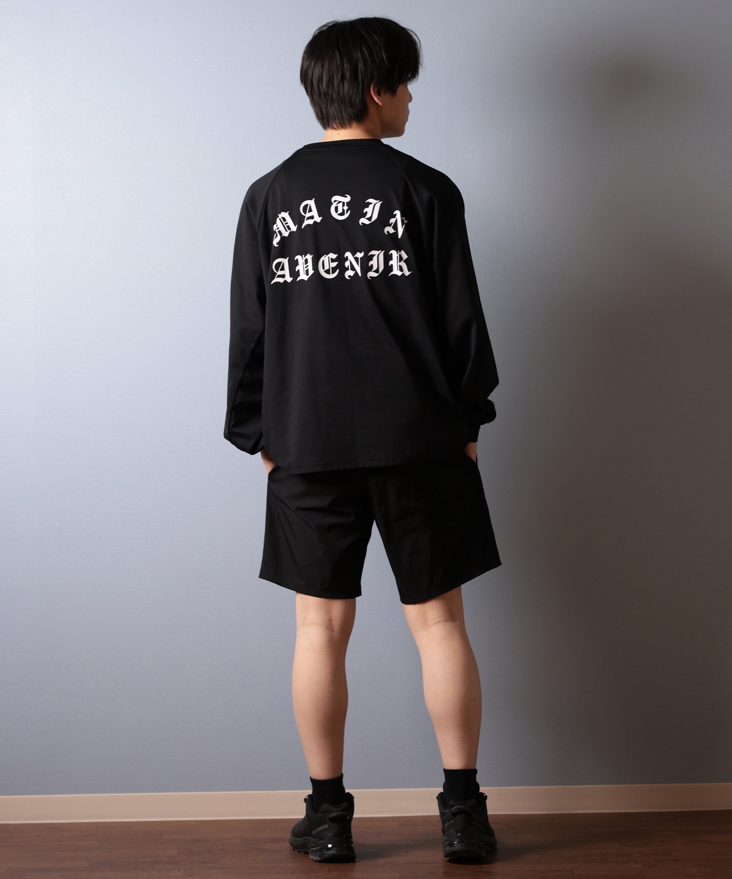MATIN AVENIR マタンアヴニール 水着 ラッシュガード 長袖 Tシャツ ロンT メンズ 水陸両用 MA25010 ムラサキスポーツ限定(BK-M)
