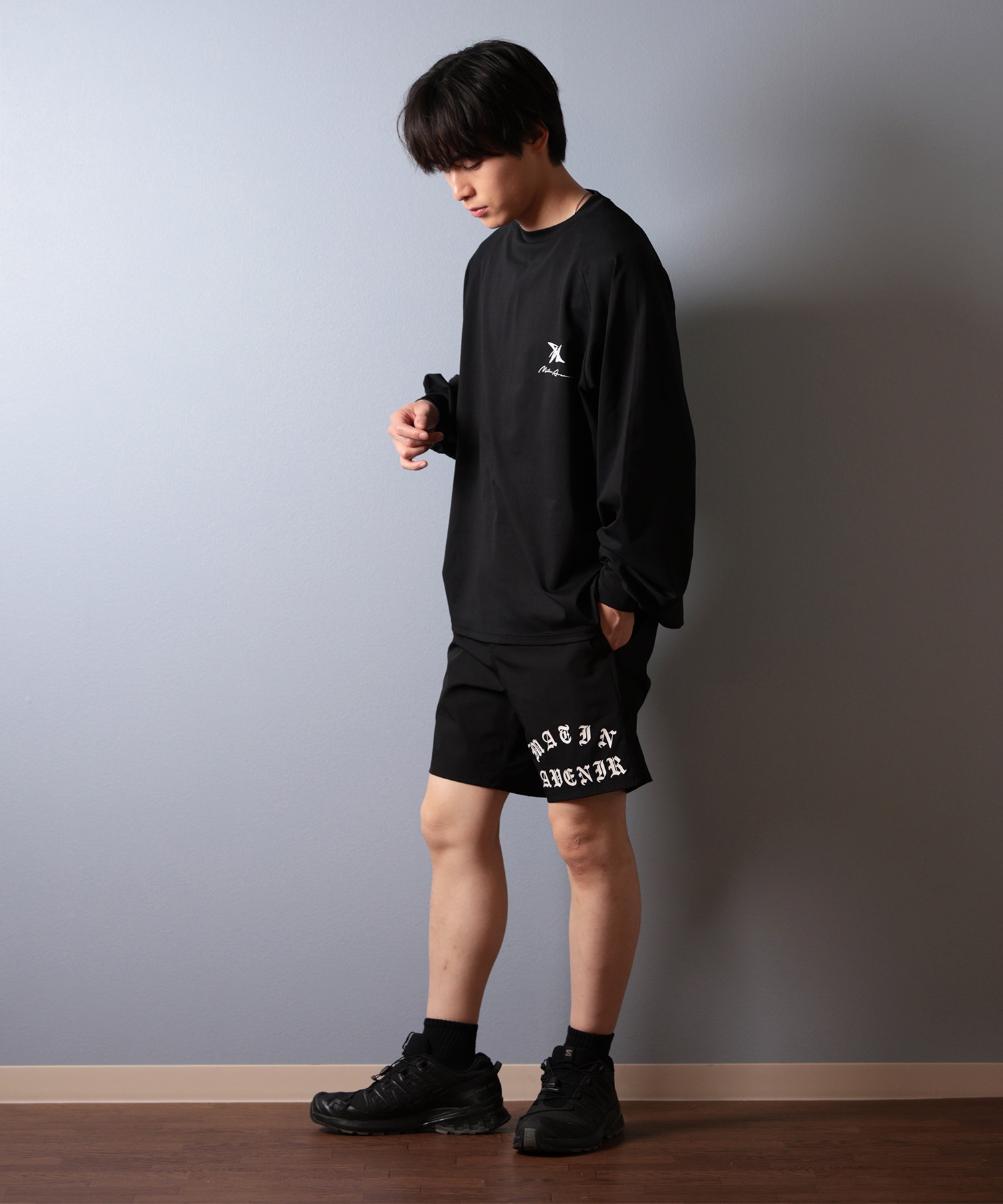 MATIN AVENIR マタンアヴニール 水着 ラッシュガード 長袖 Tシャツ ロンT メンズ 水陸両用 MA25010 ムラサキスポーツ限定(BK-M)