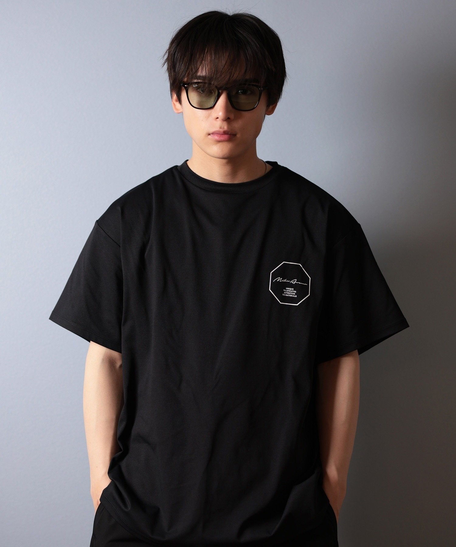 MATIN AVENIR マタンアヴニール 水着 ラッシュガード 半袖 Tシャツ メンズ 水陸両用 MA250007 ムラサキスポーツ限定(BK-M)