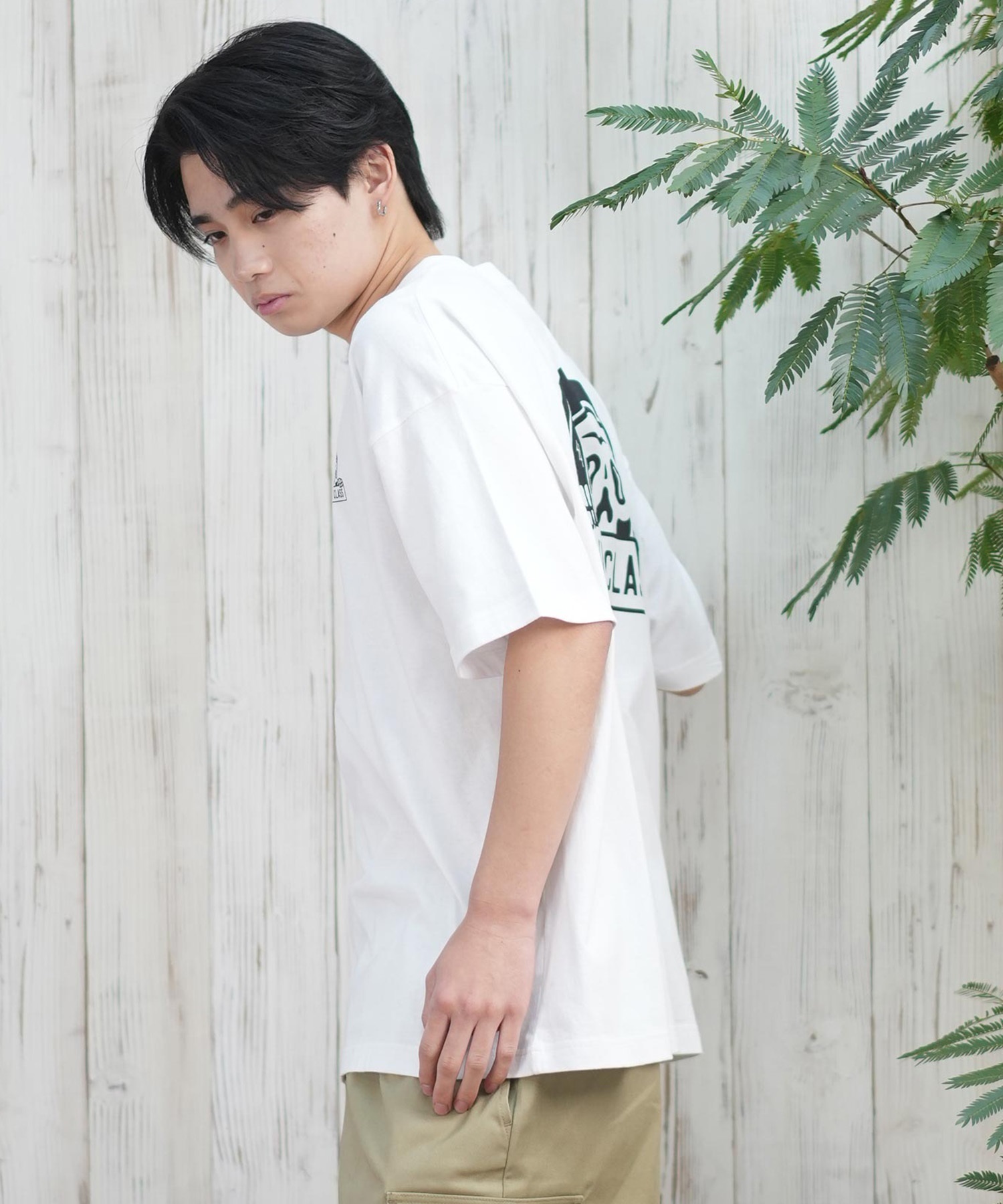 新品ドゥーズィエムクラス♡ラグランバックプリントTシャツ白完売 LURKING CLASS ラーキングクラス 半袖 Tシャツ メンズ バックプリント