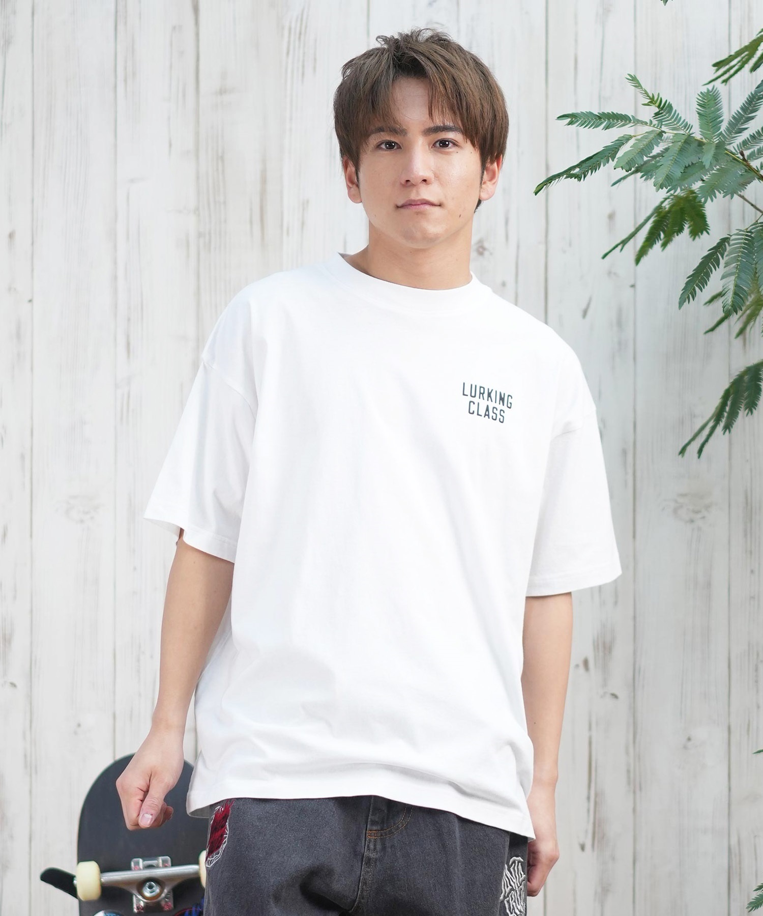 LURKING CLASS ラーキングクラス 半袖 Tシャツ メンズ バックプリント ST25STM03 ムラサキスポーツ限定(WHITE-M)