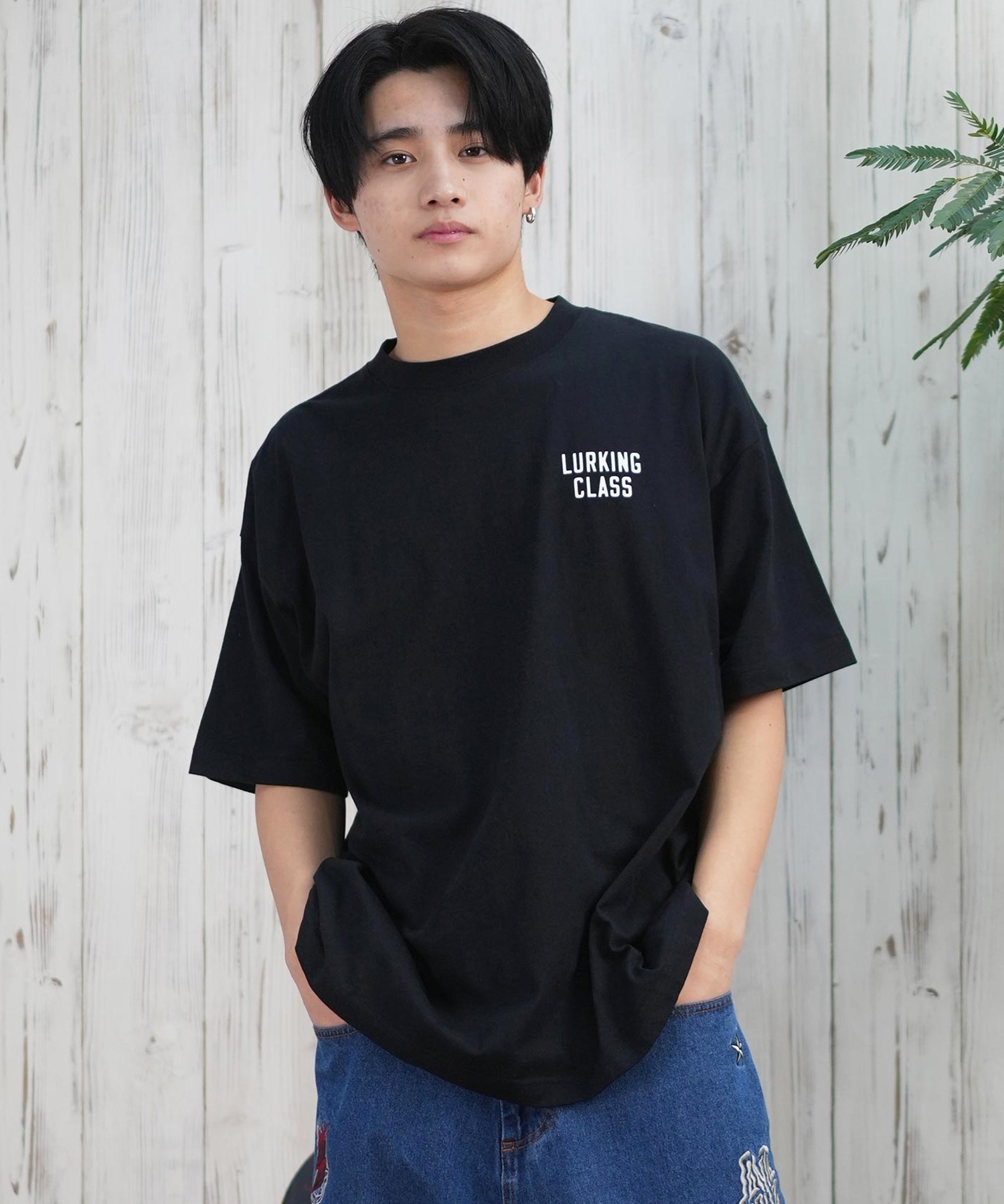 LURKING CLASS ラーキングクラス 半袖 Tシャツ メンズ バックプリント ST25STM03 ムラサキスポーツ限定(WHITE-M)