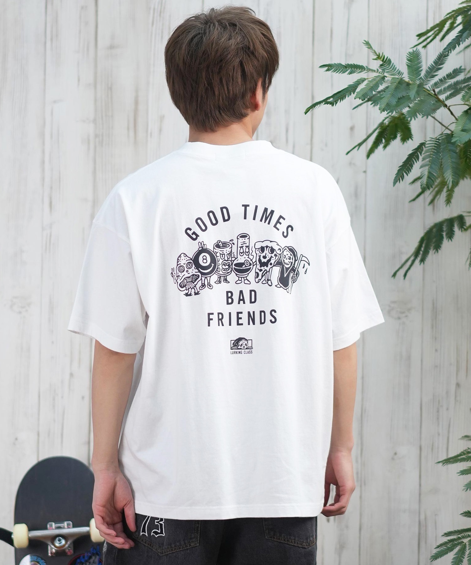 LURKING CLASS ラーキングクラス 半袖 Tシャツ メンズ バックプリント ST25STM03 ムラサキスポーツ限定(WHITE-M)