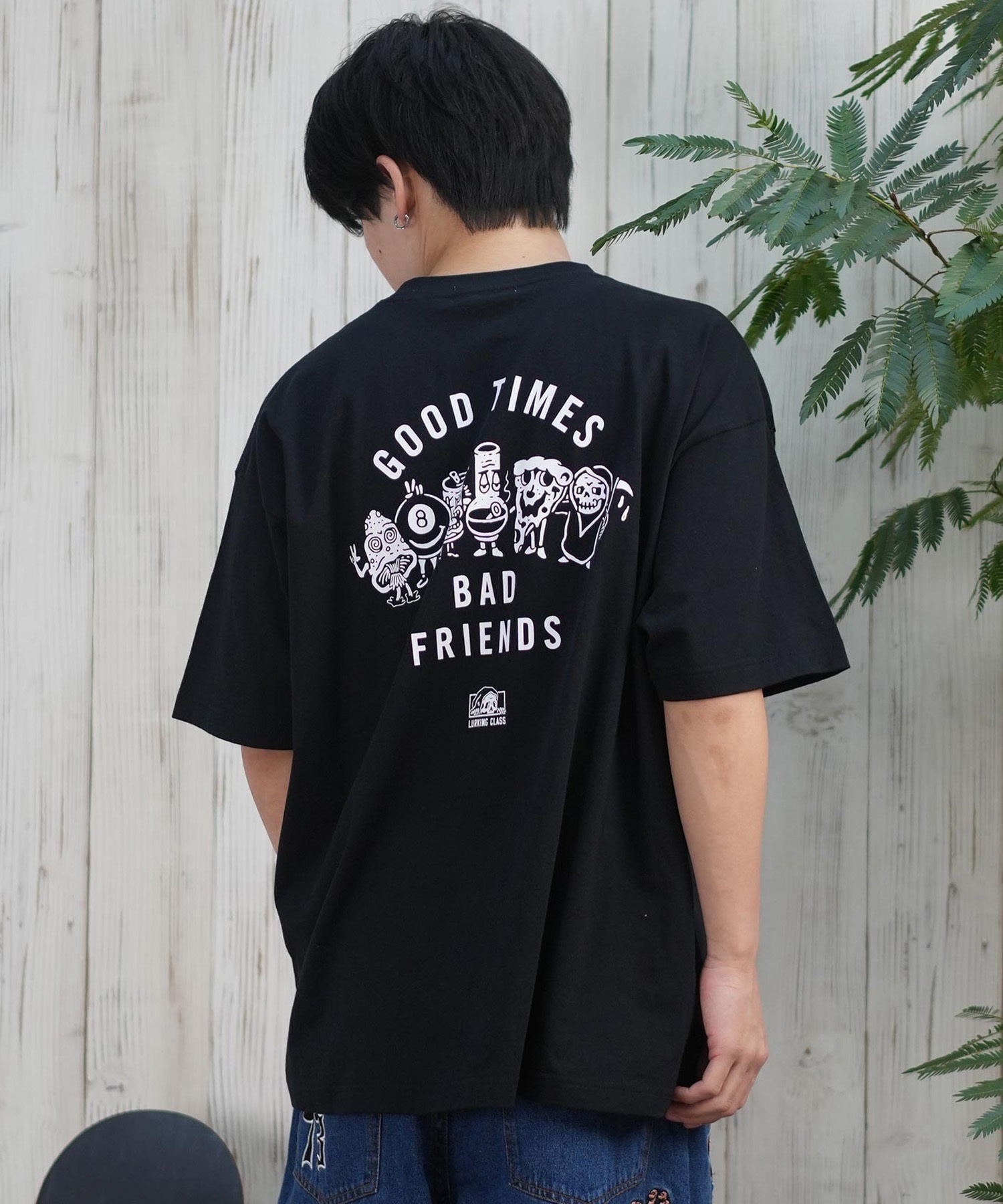 LURKING CLASS ラーキングクラス 半袖 Tシャツ メンズ バックプリント ST25STM03 ムラサキスポーツ限定(WHITE-M)