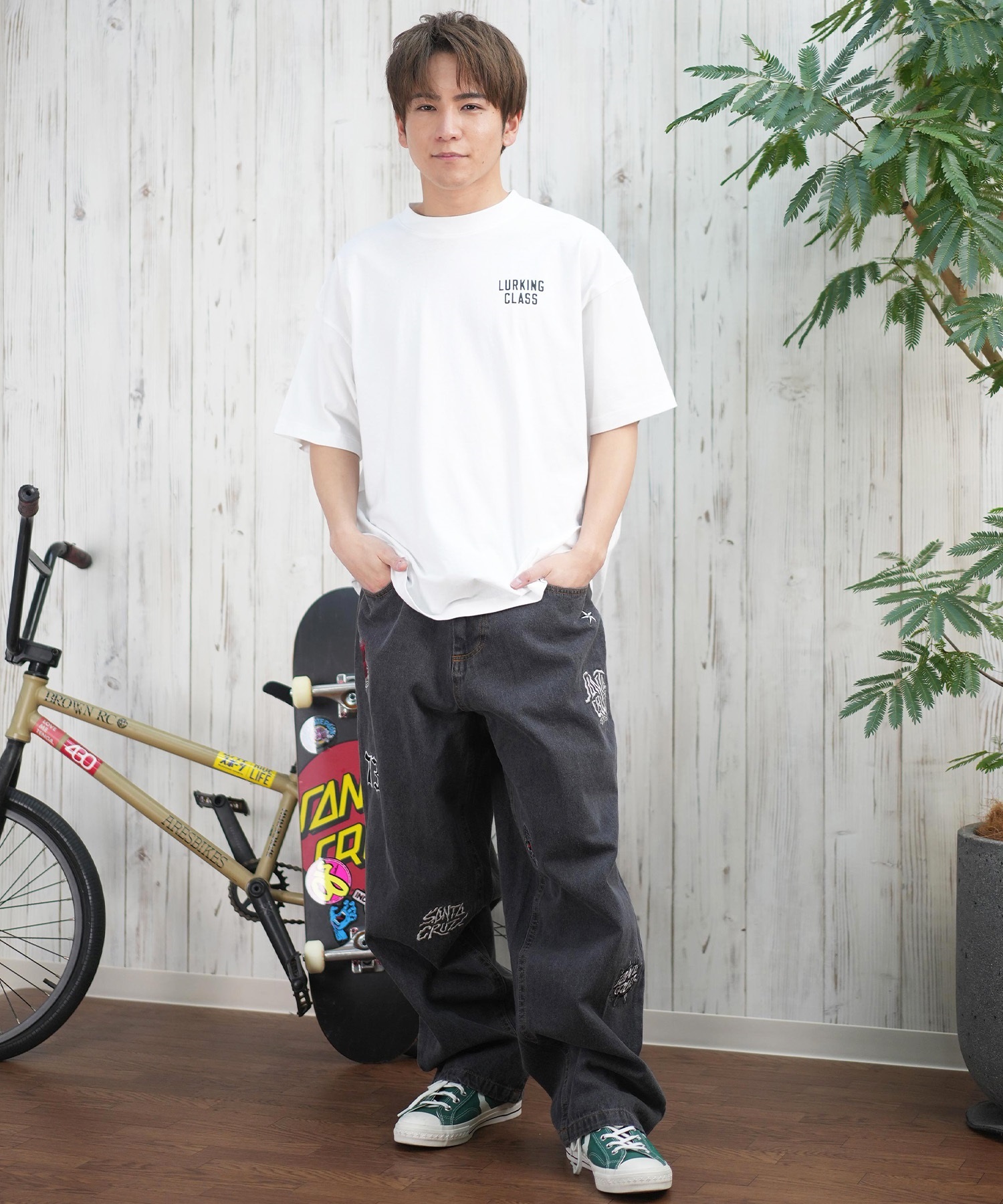 LURKING CLASS ラーキングクラス 半袖 Tシャツ メンズ バックプリント ST25STM03 ムラサキスポーツ限定(WHITE-M)