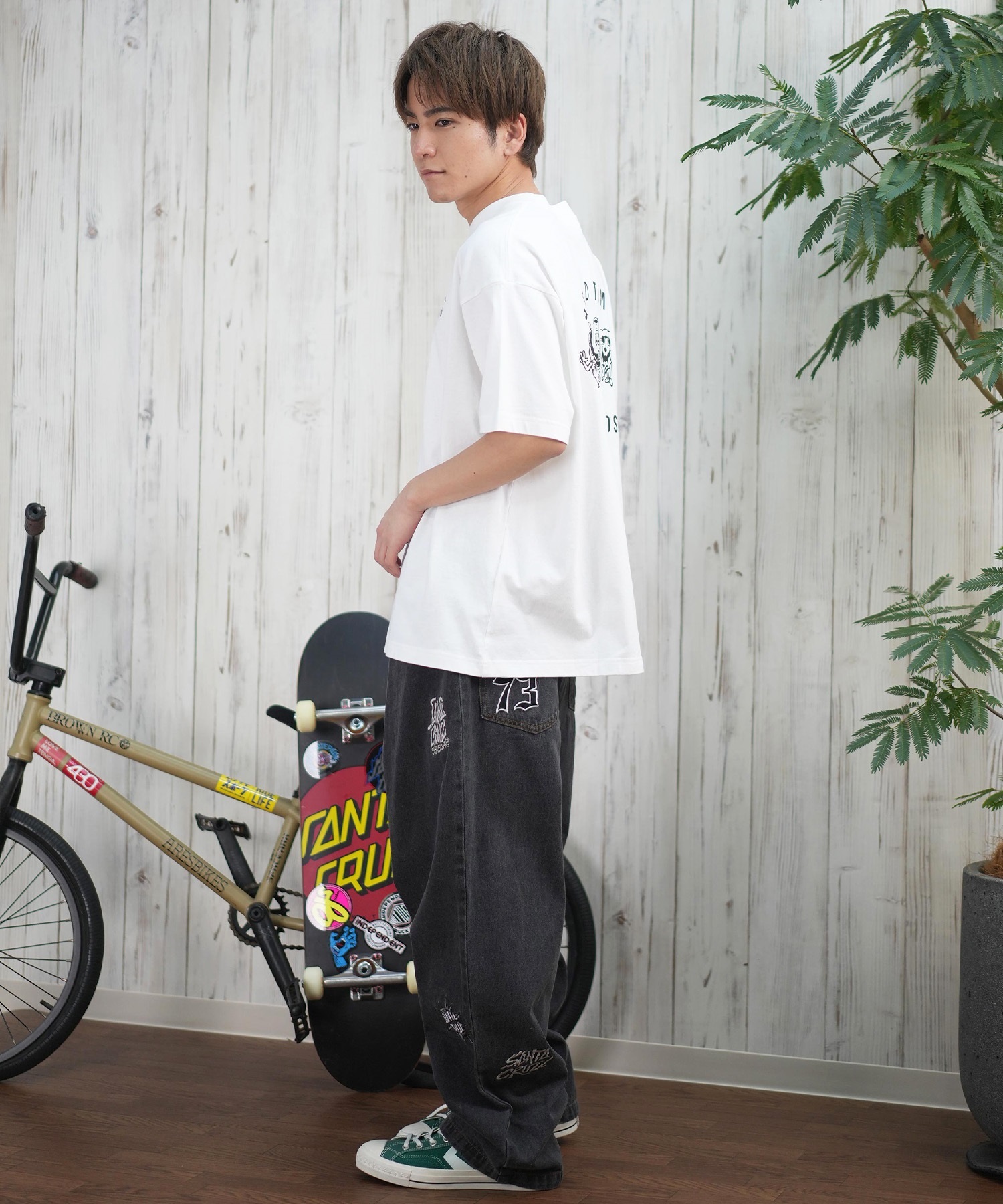 LURKING CLASS ラーキングクラス 半袖 Tシャツ メンズ バックプリント ST25STM03 ムラサキスポーツ限定(WHITE-M)