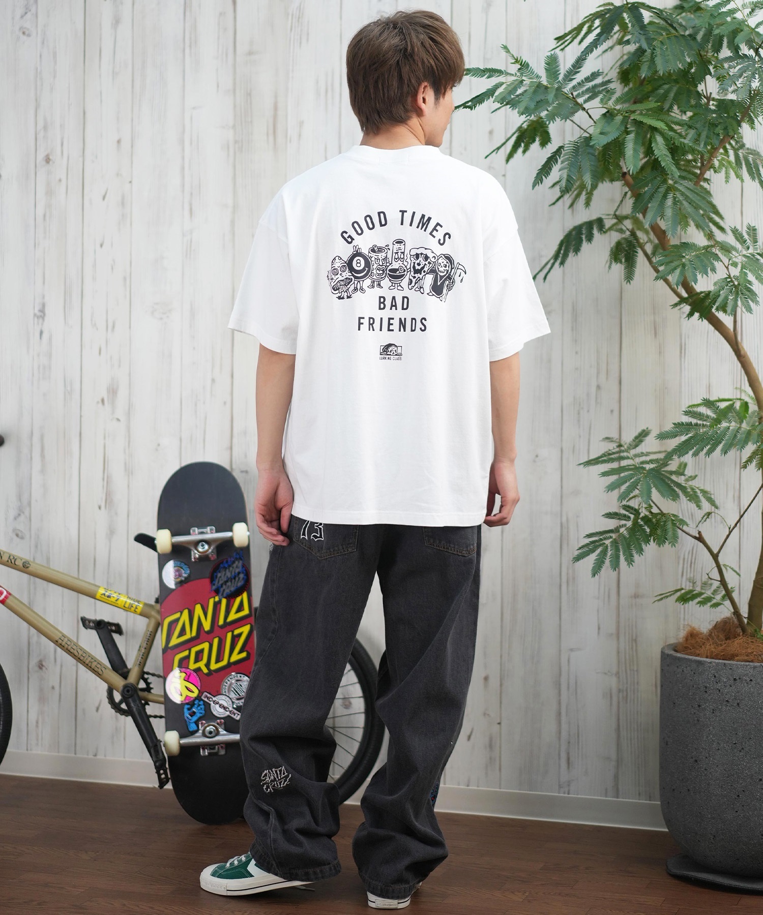 LURKING CLASS ラーキングクラス 半袖 Tシャツ メンズ バックプリント ST25STM03 ムラサキスポーツ限定(WHITE-M)