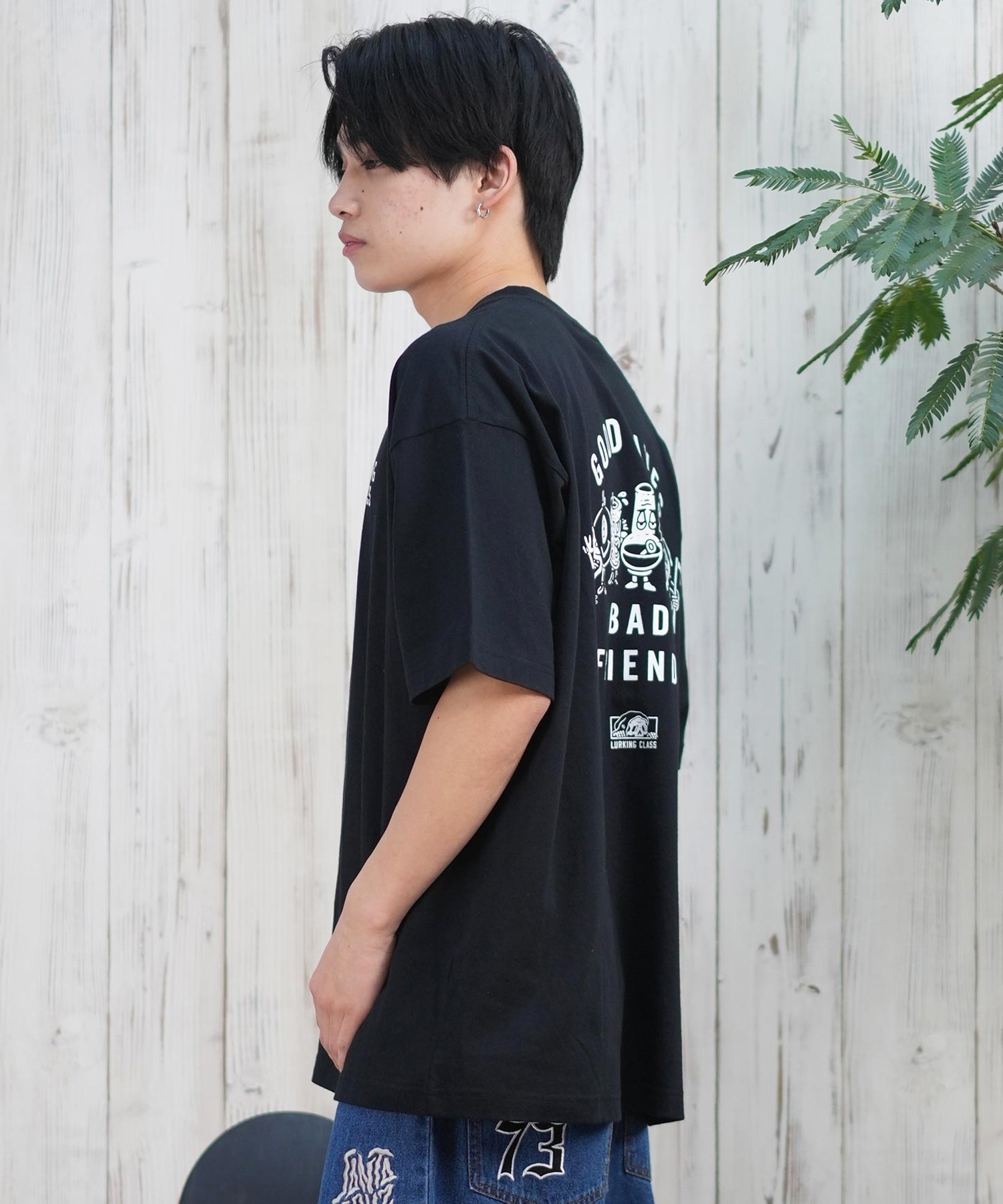 LURKING CLASS ラーキングクラス 半袖 Tシャツ メンズ バックプリント ST25STM03 ムラサキスポーツ限定(WHITE-M)