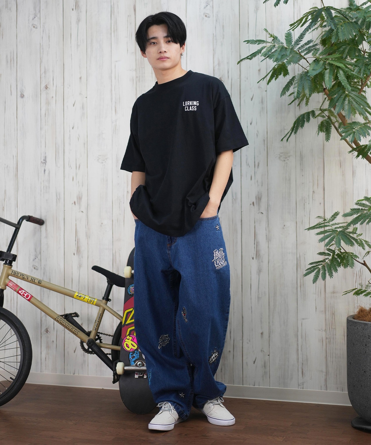 LURKING CLASS ラーキングクラス 半袖 Tシャツ メンズ バックプリント ST25STM03 ムラサキスポーツ限定(WHITE-M)