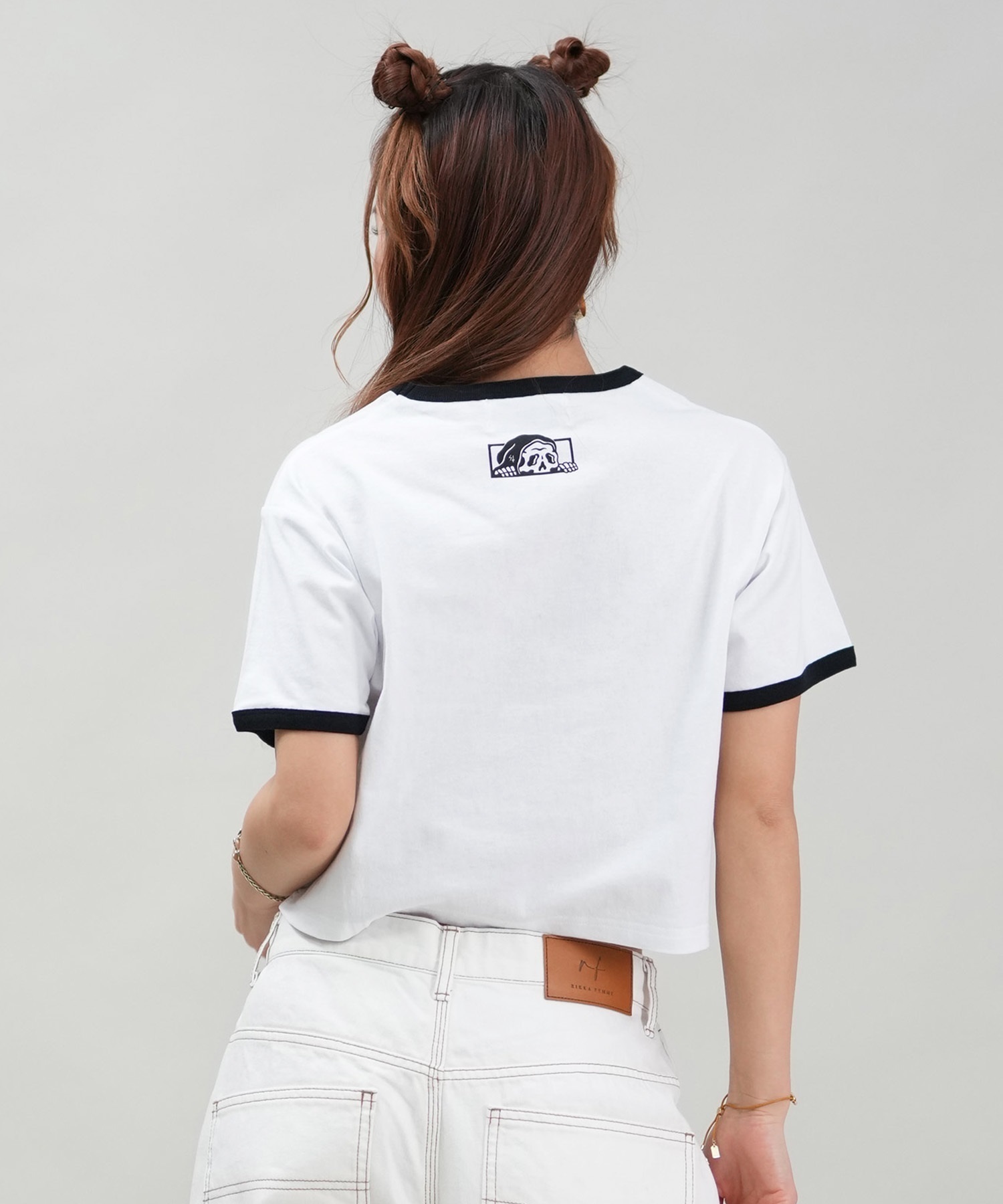 LURKING CLASS ラーキングクラス 半袖 Tシャツ レディース クロップド丈 ミニTシャツ ST25STM04W ムラサキスポーツ限定(BLACK-M)