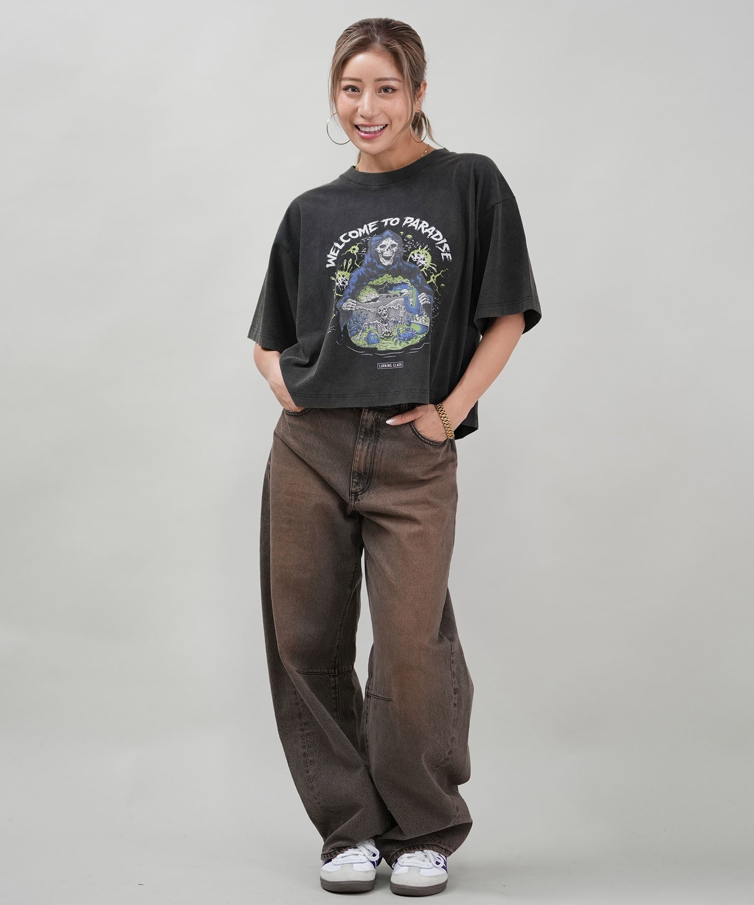 LURKING CLASS ラーキングクラス 半袖 Tシャツ レディース クロップド丈 ミニTシャツ ST25STM07W ムラサキスポーツ限定 楽天市場】LURKING CLASS ラーキングクラス 半袖 Tシャツ