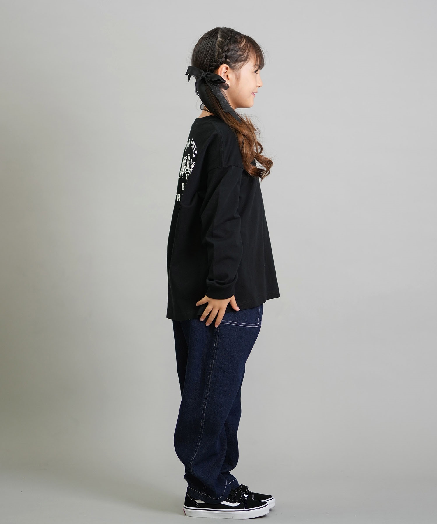 LURKING CLASS ラーキングクラス 長袖 Tシャツ ロンT キッズ ジュニア 子供 GOOD TIMES 2 L S TEE ST25FTM01K(BLACK-130cm)